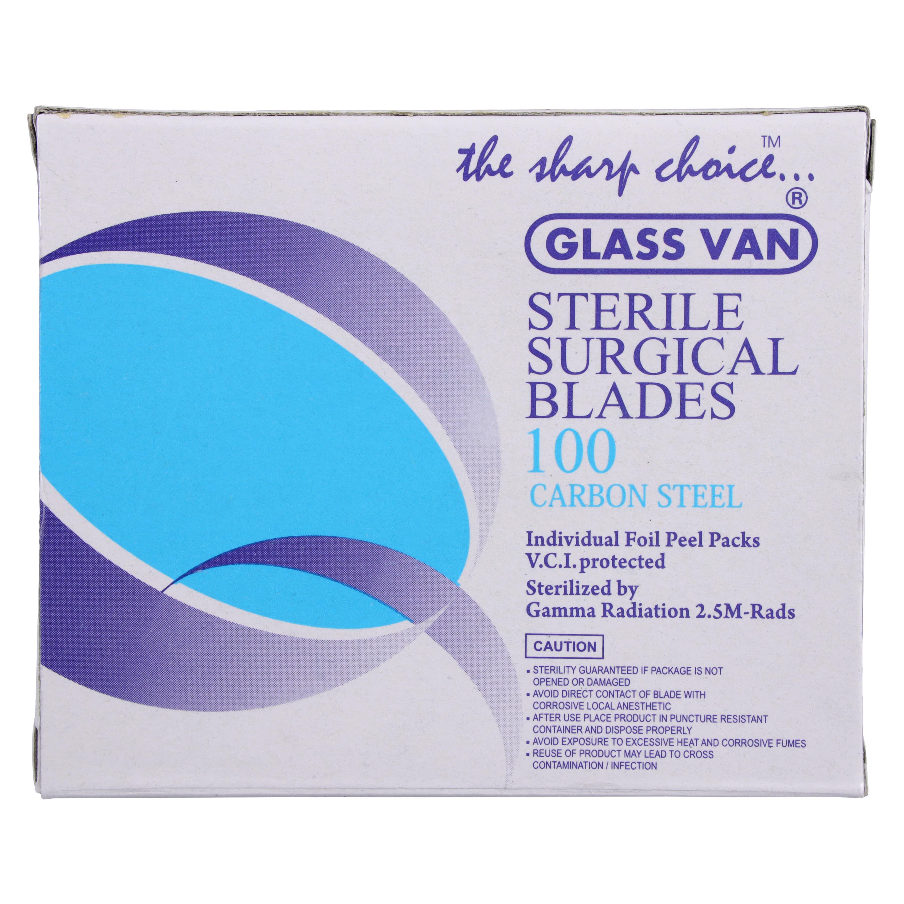 GlassVan Sterile Carbon Steel Surgical Blades, #15, 100/Box, 2001T-15 thumbnail 6