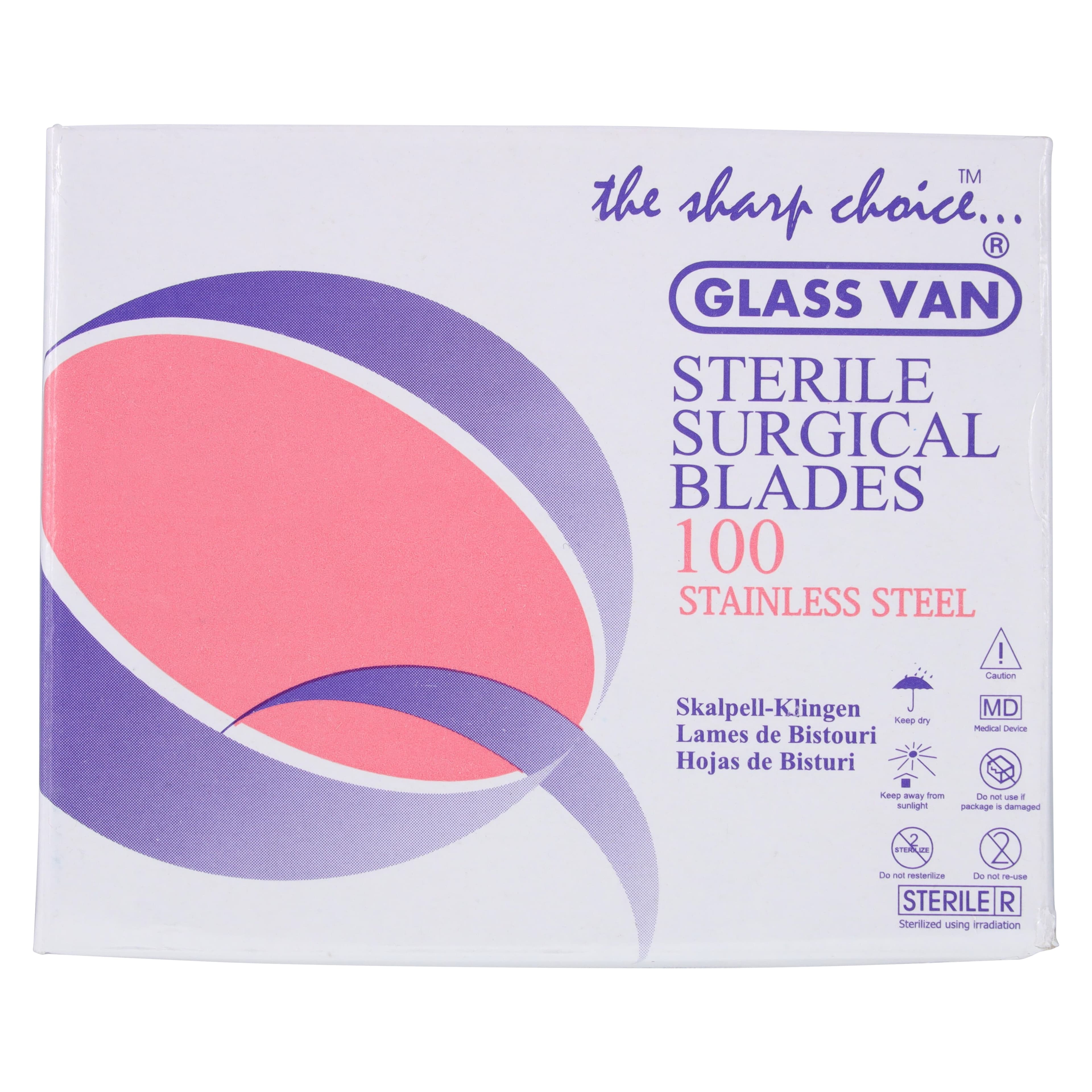 GLASSVAN #12B Sterile Stainless Steel Surgical Blades, Individually Foil-Wrapped, 100/Box, 3001T-12B thumbnail 5