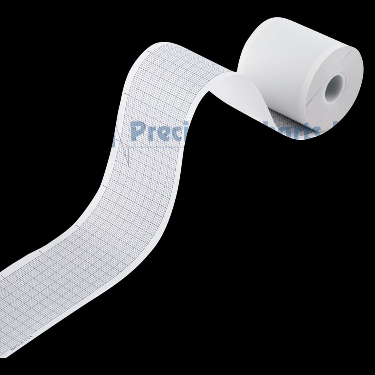 Precision Charts Inc. ECG/EKG Recording Paper, Black Grid, 3 Rolls/Box - Ekg Paper Blk Grid - Image 1