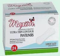 Maxim Hygiene Products Natural Cotton Pantiliners, Ultra Thin, Light, White, Disposable, 24x12/Case - Natural Pantiliners - Image 1