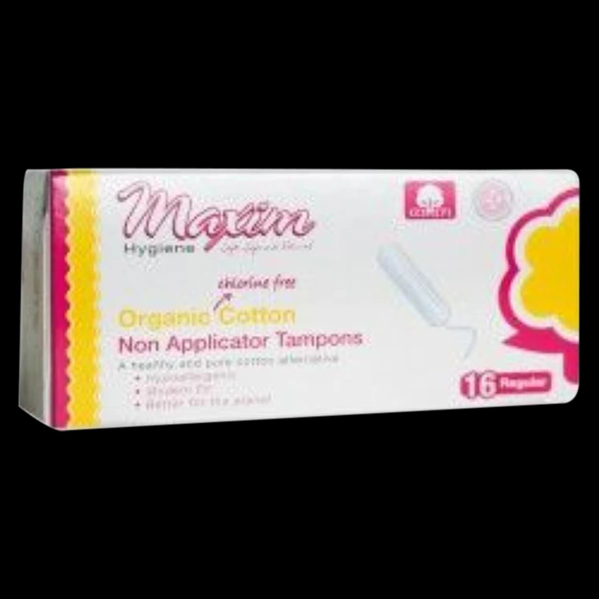 Maxim Hygiene Products Organic Cotton Non-Applicator Tampons, Regular Absorbency, Unscented, 16 Count (Case of 12 Boxes) - Organic Non Applicator Tampon - Image 1