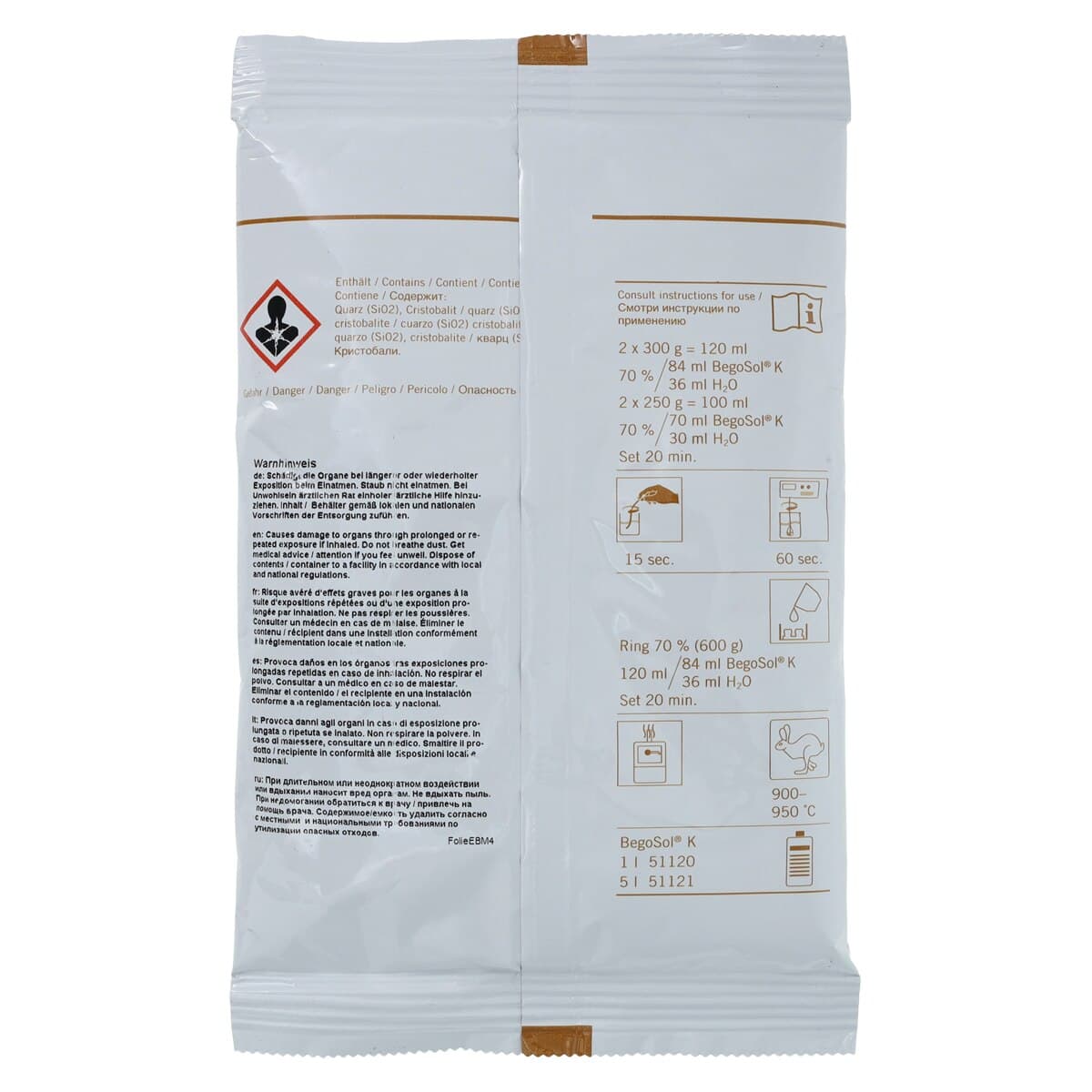 Bego VarseoVest P Plus Phosphate-Bonded Precision Investment Material, 72 x 250g, for 3D Printed Partial Denture Frames thumbnail 2