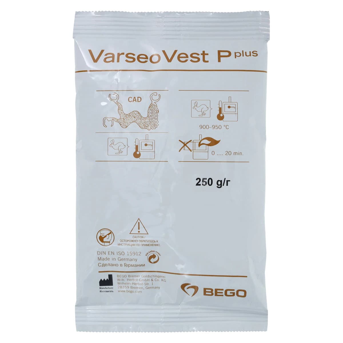 Bego VarseoVest P Plus Phosphate-Bonded Precision Investment Material, 72 x 250g, for 3D Printed Partial Denture Frames - VarseoVest Plus Investment 18kg Bag of 72 - Image 1