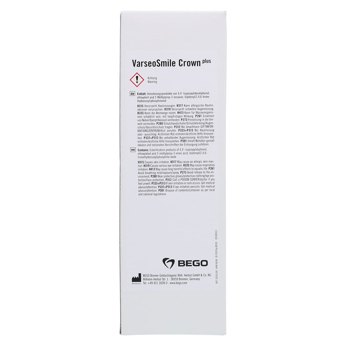 VarseoSmile Crown Plus A2 250g, Ceramic-Filled Hybrid Resin for 3D Printing Permanent Restorations thumbnail 6