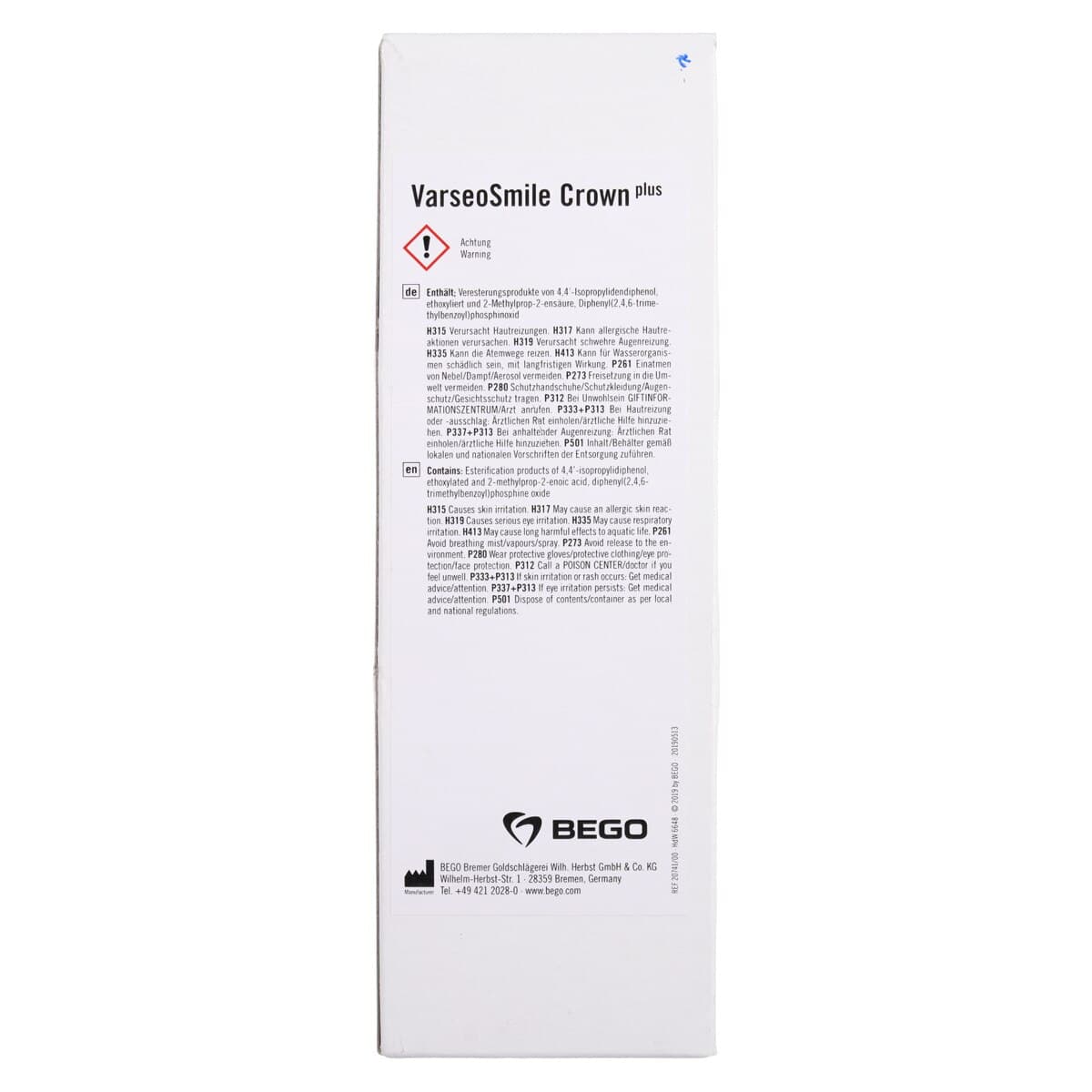 VarseoSmile Crown Plus B3 250g Ceramic-Filled Hybrid Resin for 3D Printing Permanent Restorations thumbnail 5