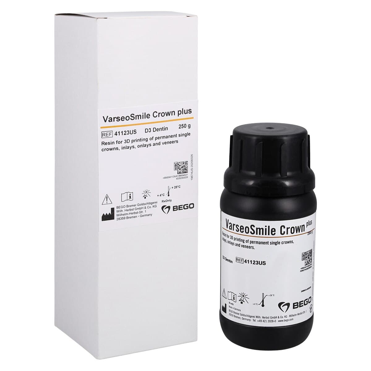 VarseoSmile Crown Plus D3 250g Ceramic-Filled Hybrid Resin for 3D Printing Permanent Restorations thumbnail 2