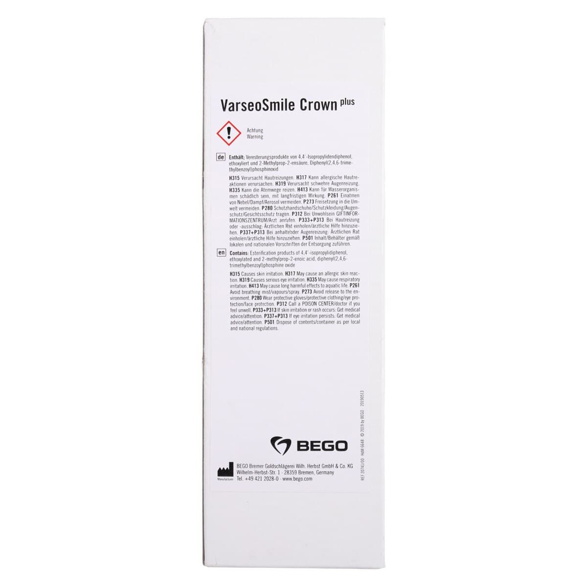 VarseoSmile Crown Plus D3 250g Ceramic-Filled Hybrid Resin for 3D Printing Permanent Restorations thumbnail 5