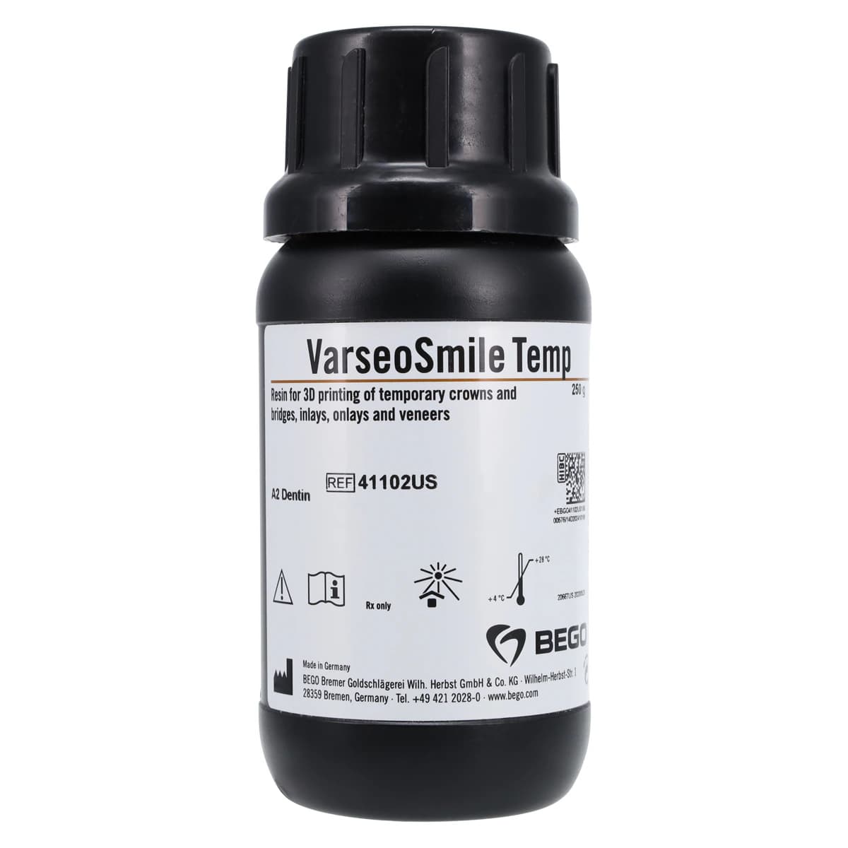 Bego VarseoSmile Temp A2 3D Printing Resin, 250g Bottle thumbnail 3