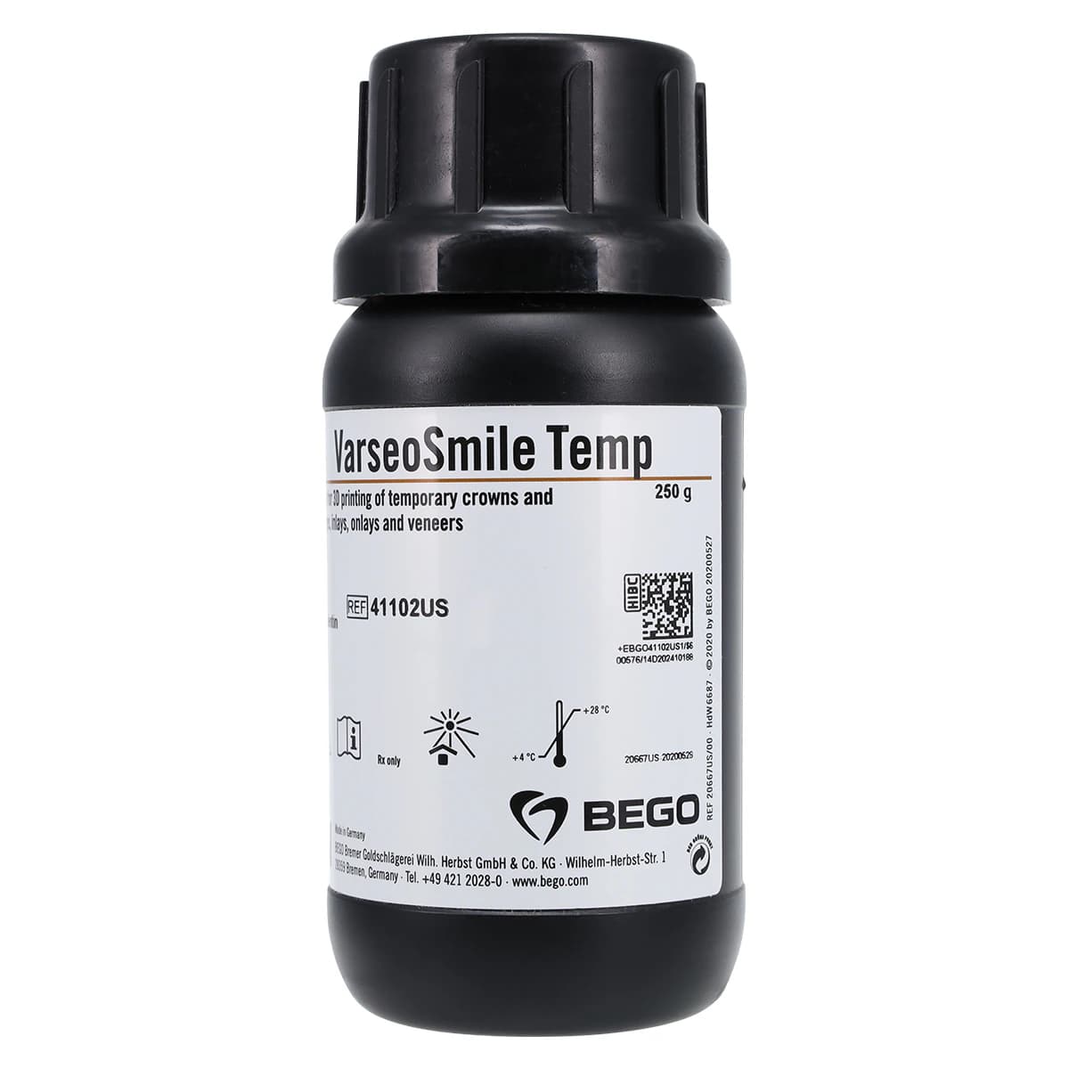 Bego VarseoSmile Temp A2 3D Printing Resin, 250g Bottle thumbnail 4