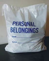 Adi Medical Patient Belongings Bag, White/Blue, 18" x 20" - Bag Patient Belonging - Image 1