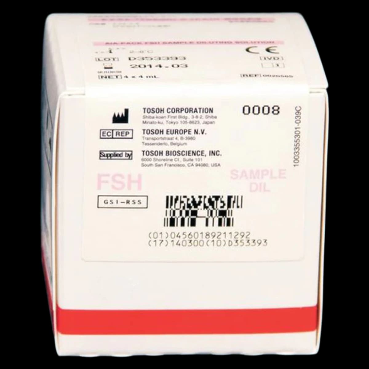 AIA-Pack FSH Follicle Stimulating Hormone Diluting Solution, 4x4mL Kit Box - Aia Pack Fsh Sample - Image 1