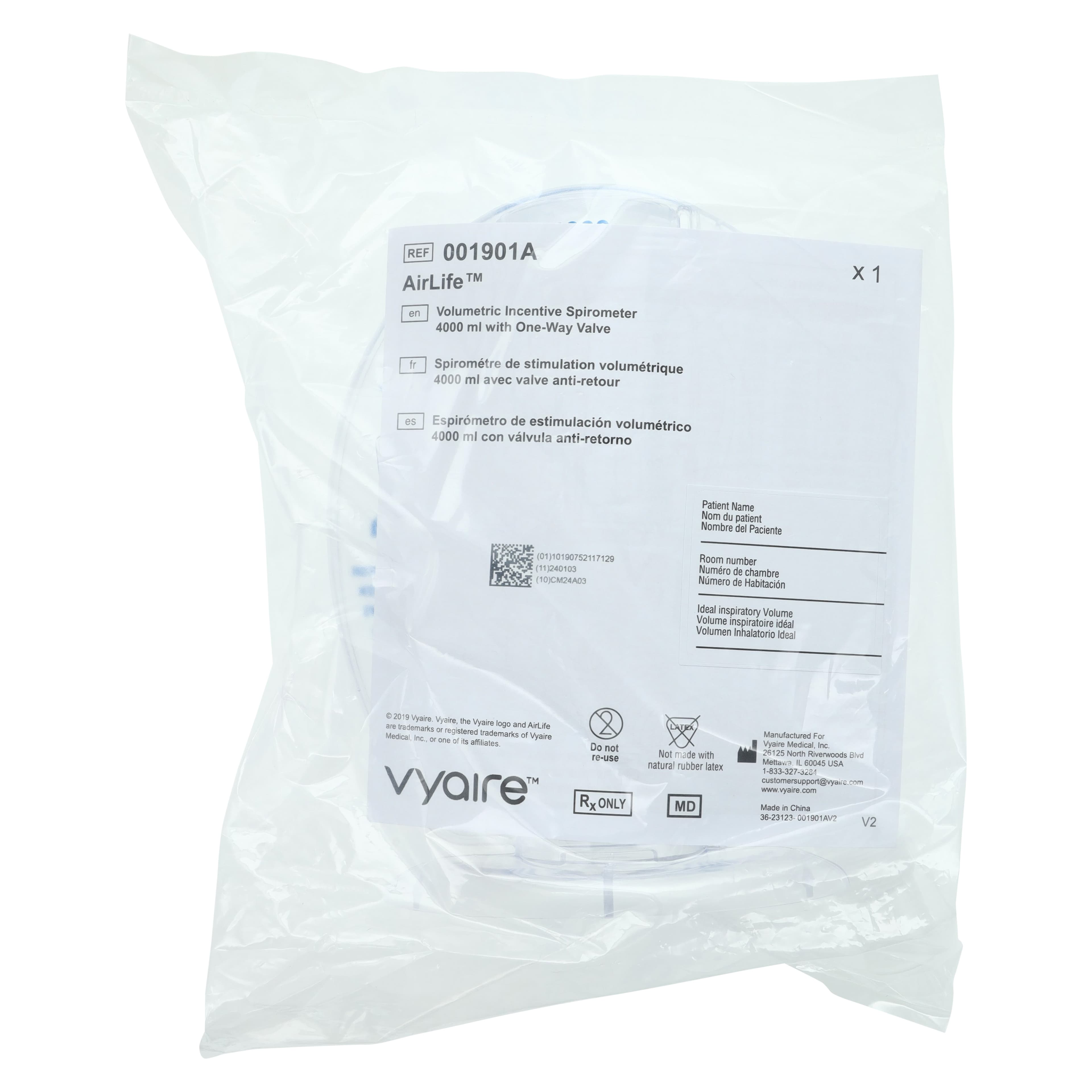 AirLife Volumetric Spirometer, 4000 mL, 12/Case thumbnail 2