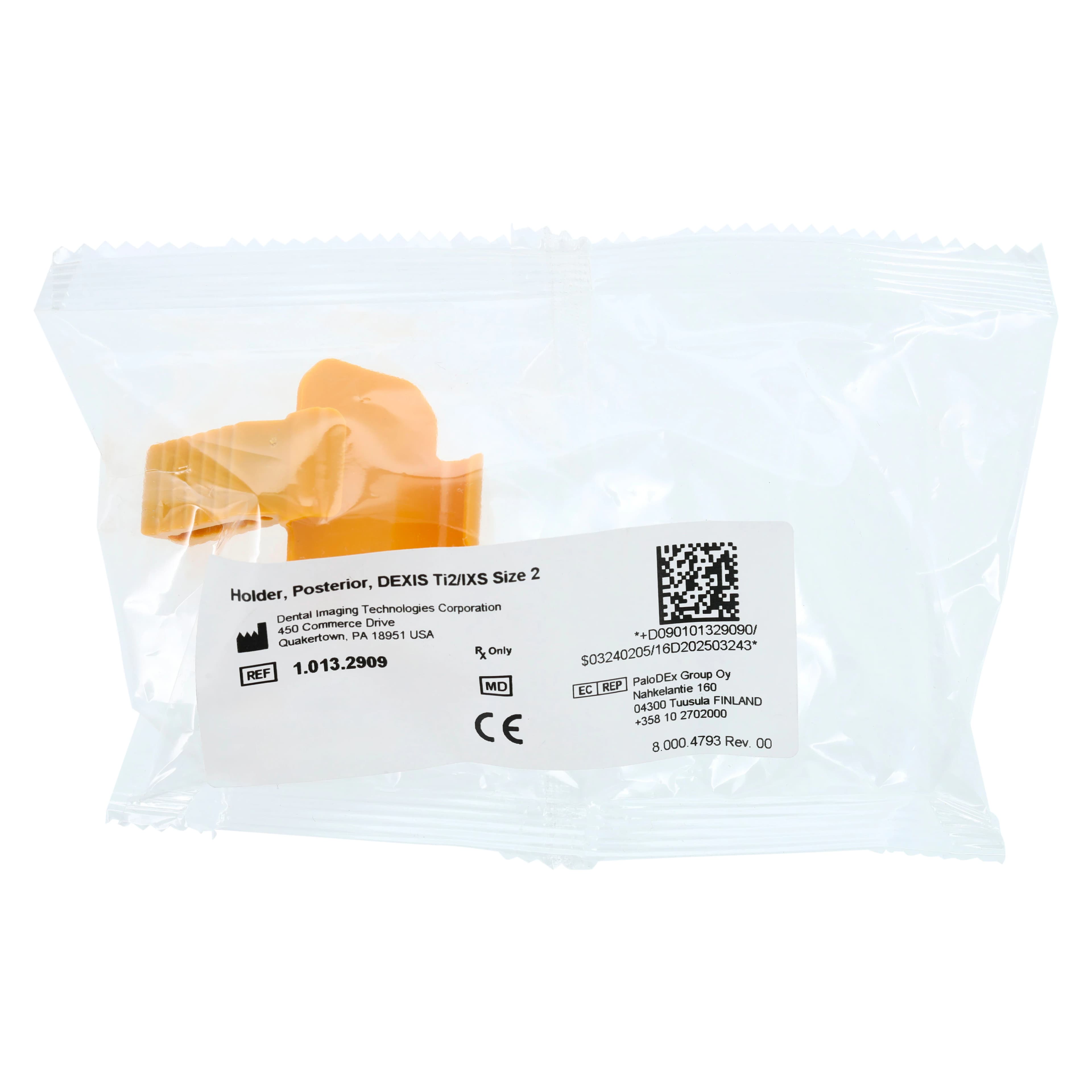 DEXIS IXS Digital Sensor Holder, Posterior, Size 2, Yellow, 1.013.2909 - DEXIS IXS Holders, Holder, Posterior, Size 2, 1.013.2909 - Image 1
