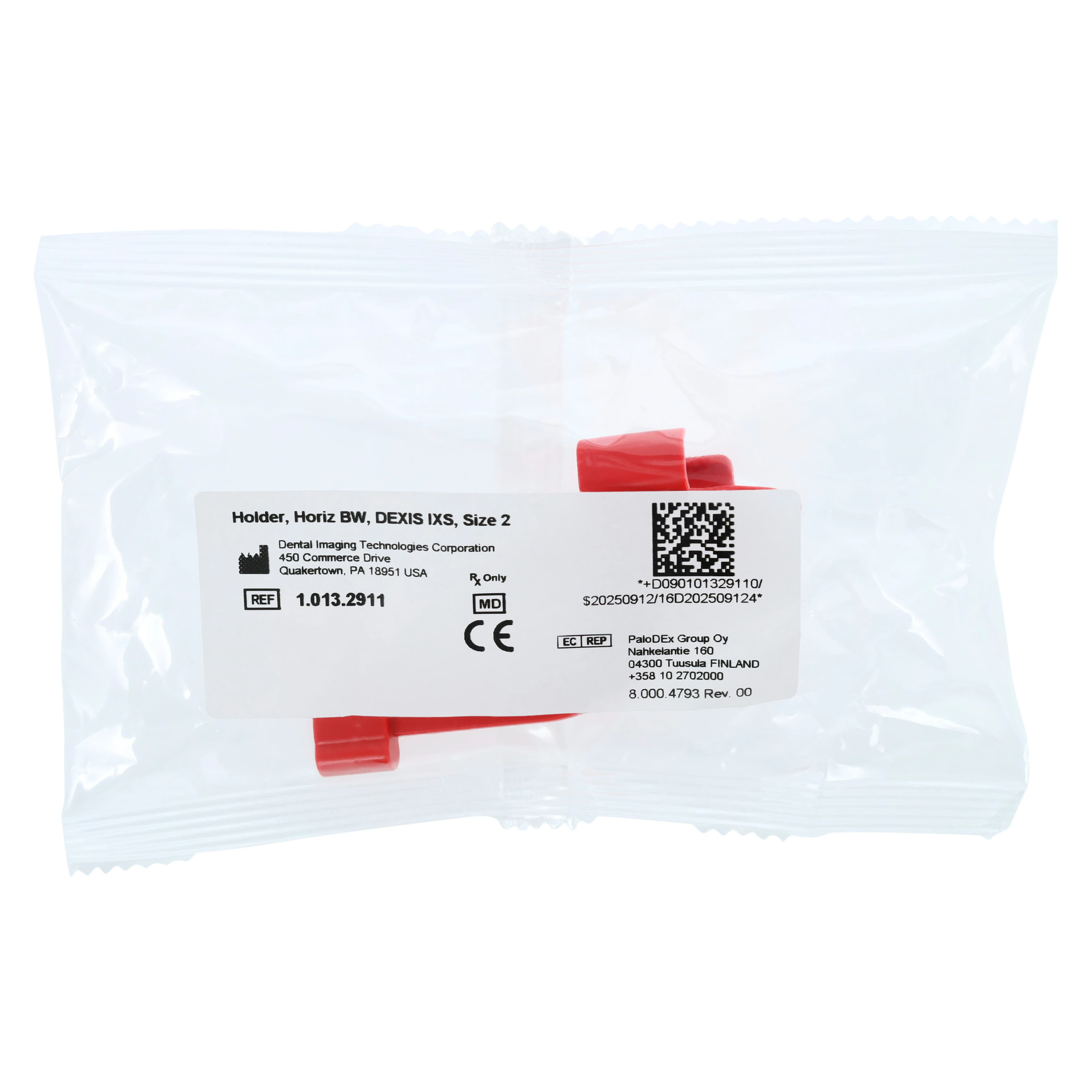DEXIS IXS Digital Sensor Holder, Horizontal Bitewing, Size 2, Red, 1.013.2911 thumbnail 2