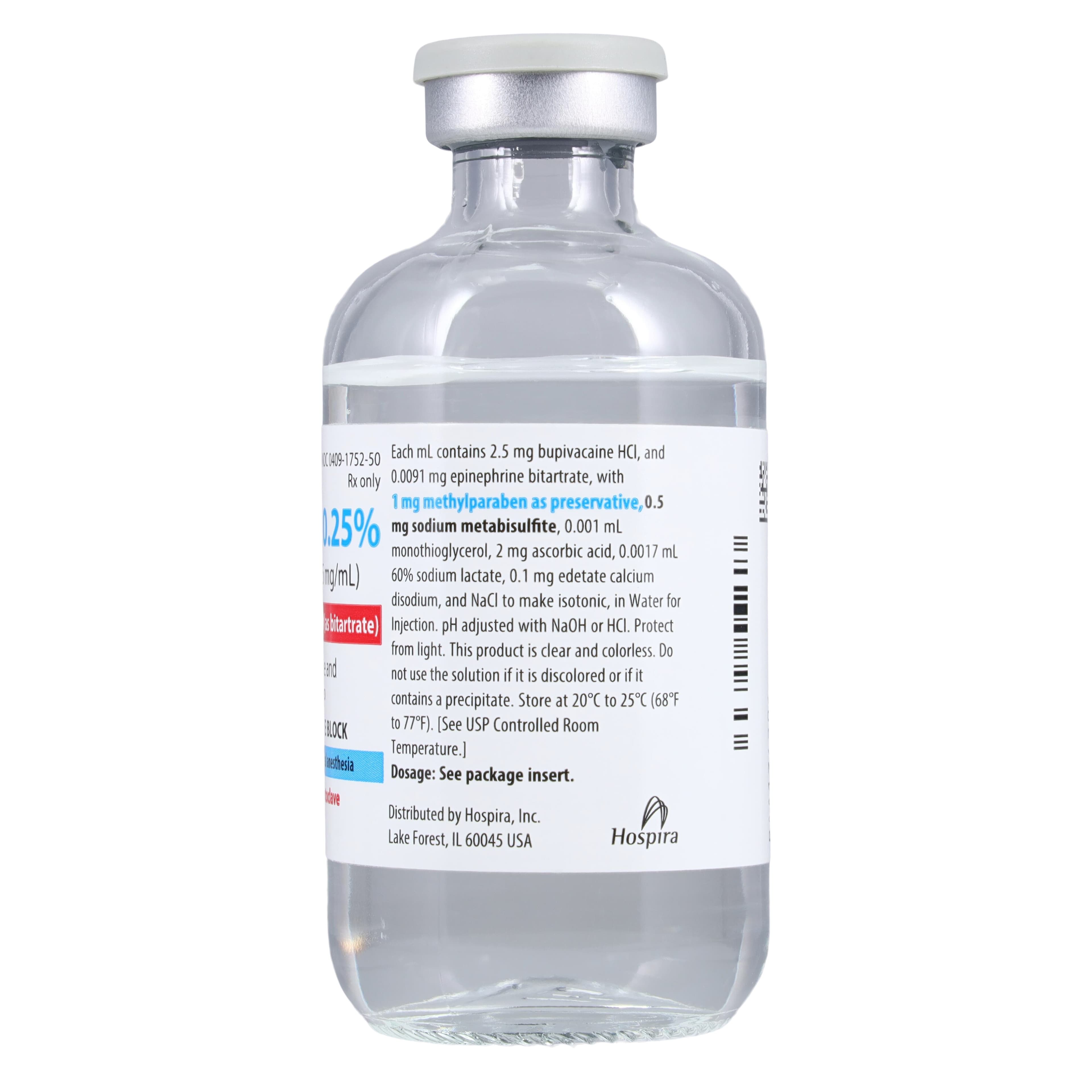 Marcaine with Epinephrine Injection 0.25% 1:200,000 MDV 50mL thumbnail 4
