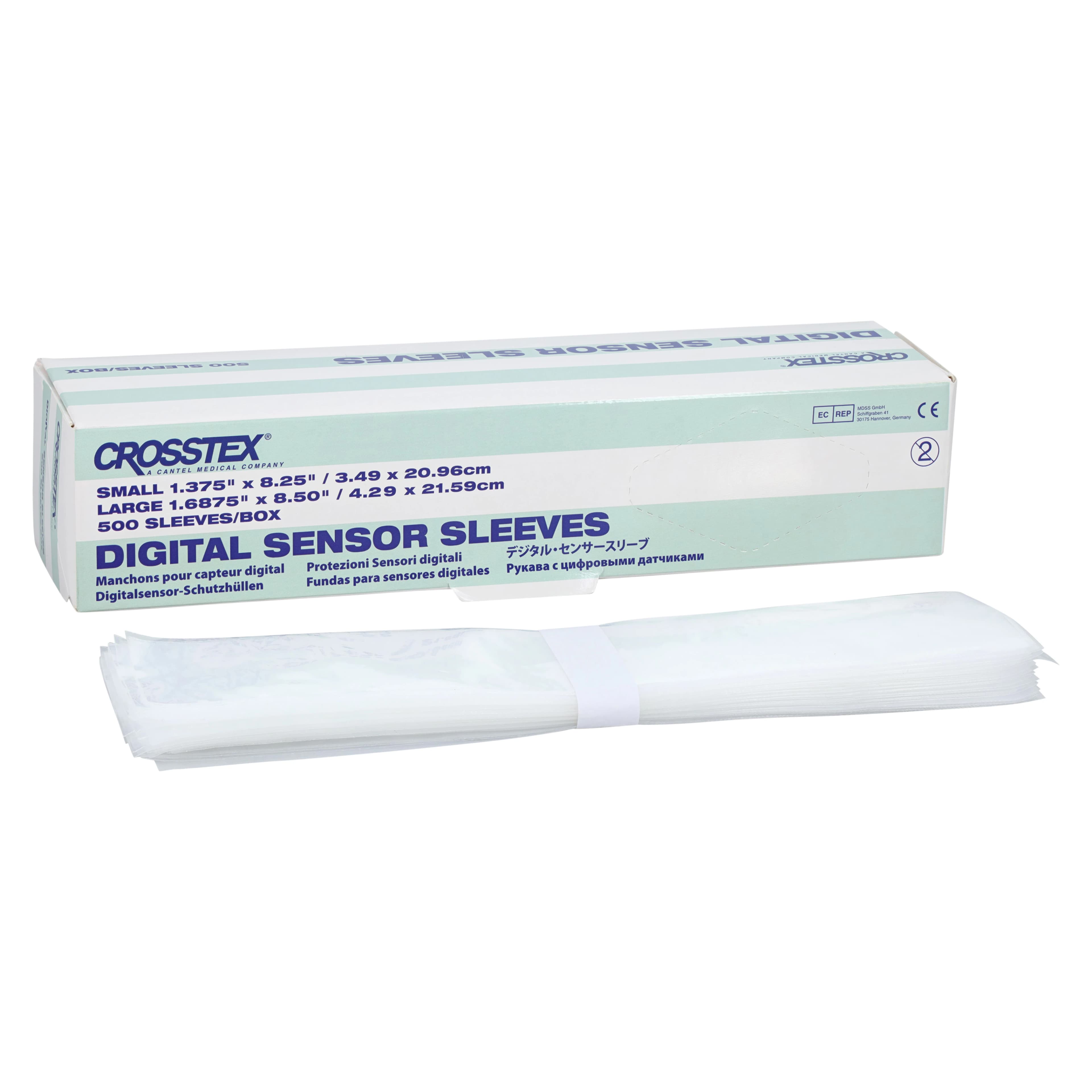 Crosstex Digital Sensor Sleeves, Size 2 Small, 1.375" x 8.25", Clear, 500/Box, BCXSS thumbnail 2