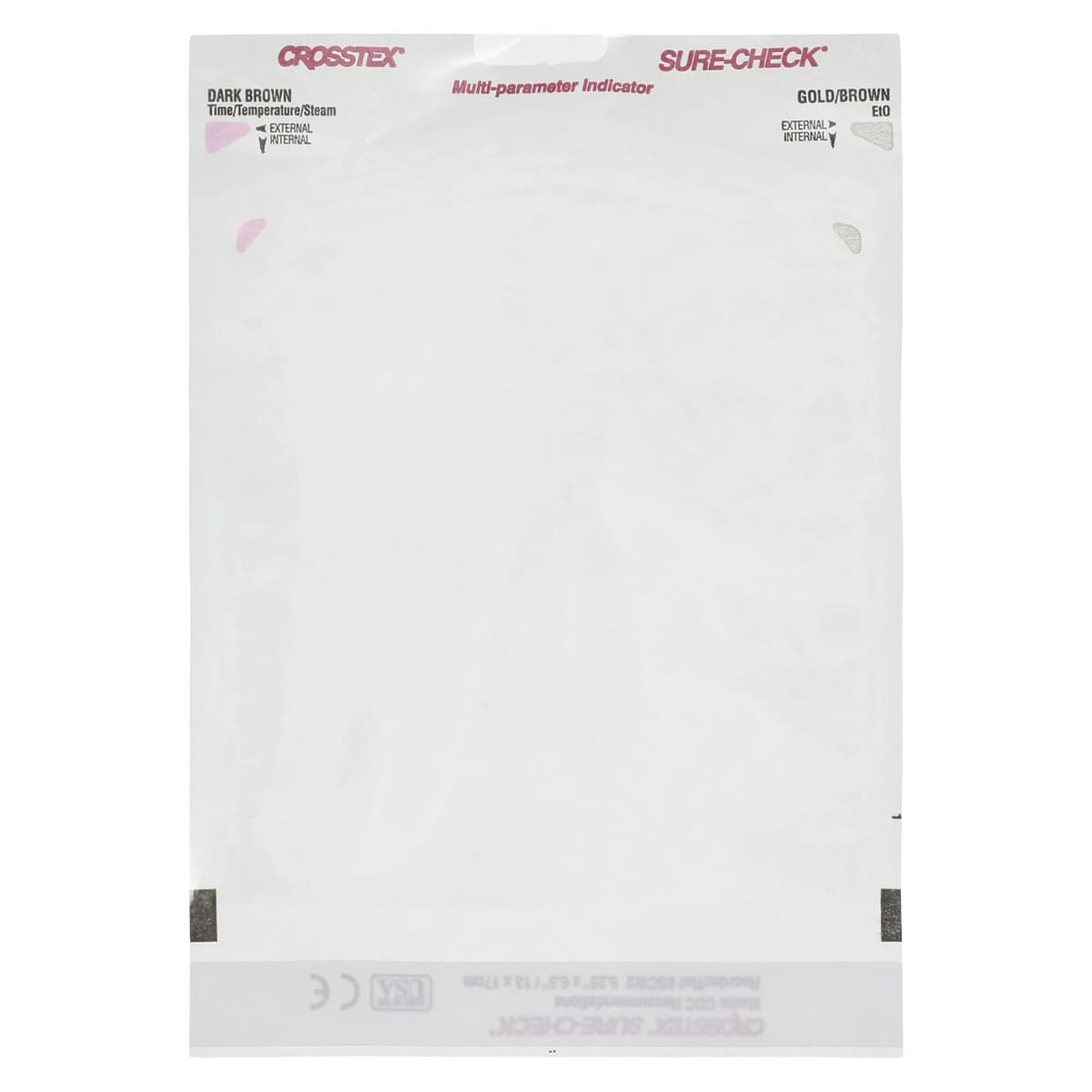 Crosstex Sure-Check Sterilization Pouches, 5.25" x 6.5", Self-Sealing, Steam & EtO, 200/Box, SCW2 thumbnail 2