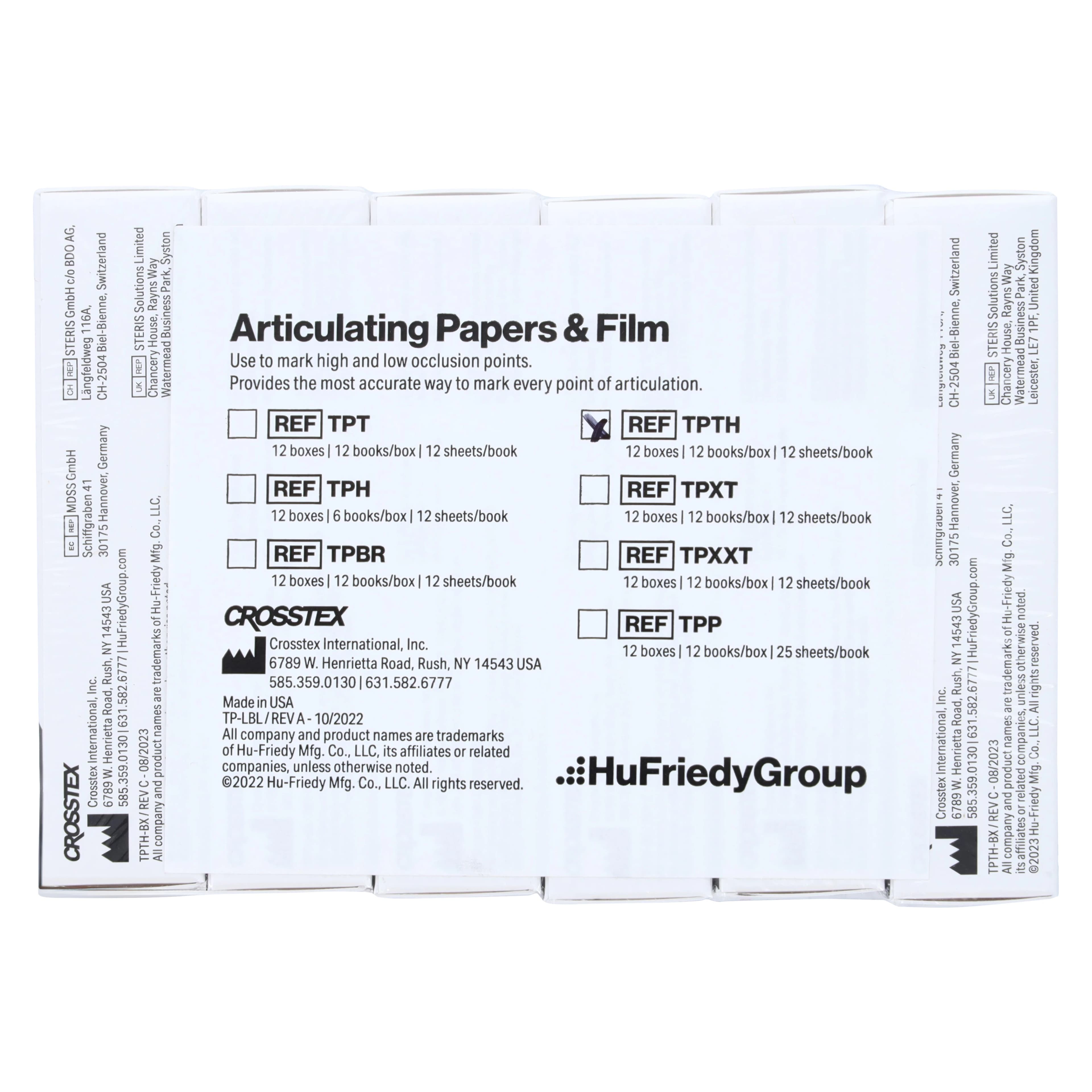 Crosstex Thick Blue Articulating Paper, 0.005" (127 Microns), 12 Books of 12 Sheets (144 Sheets/Box), TPTH thumbnail 6