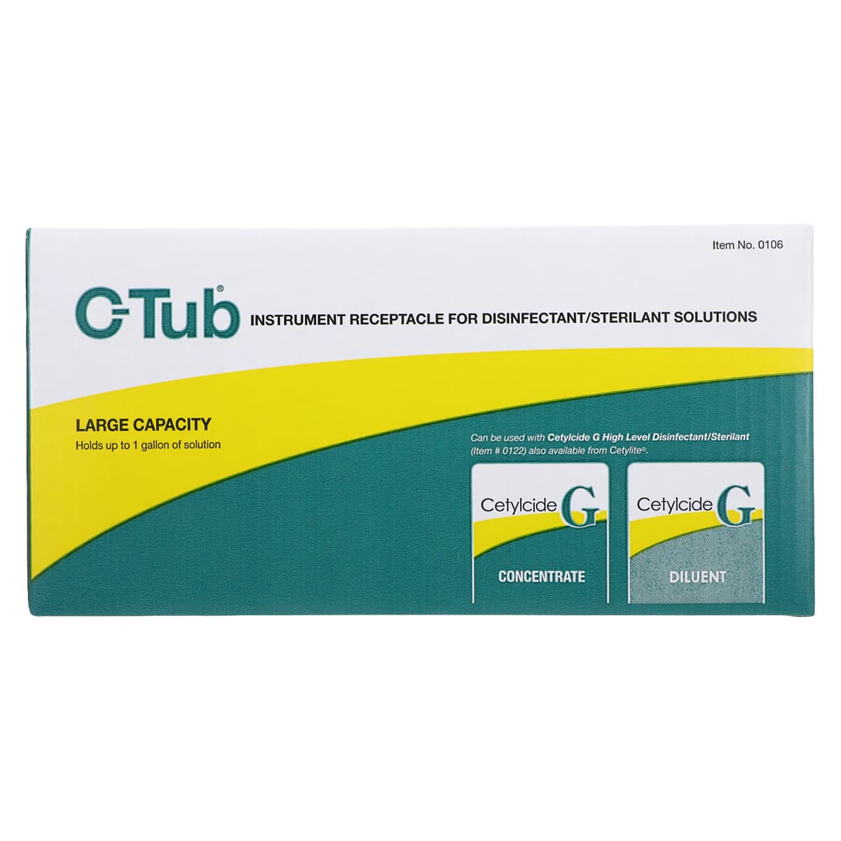 Cetylite C-Tub Instrument Receptacle, 1 Gallon, White with Gray Lid, 0106 thumbnail 6