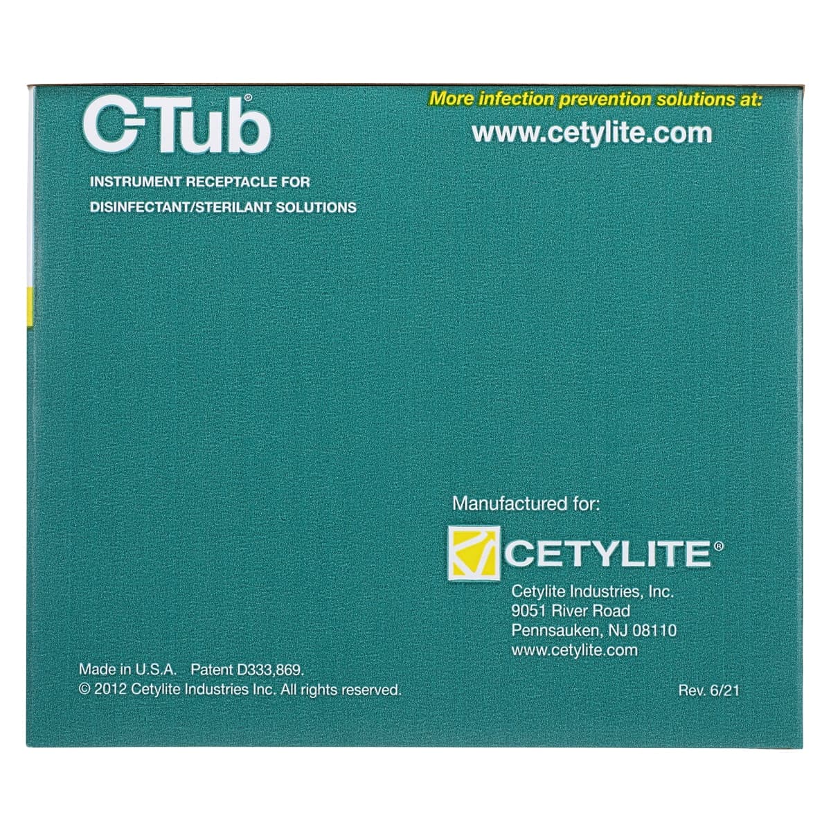 Cetylite C-Tub Instrument Receptacle, 1 Gallon, White with Gray Lid, 0106 thumbnail 7