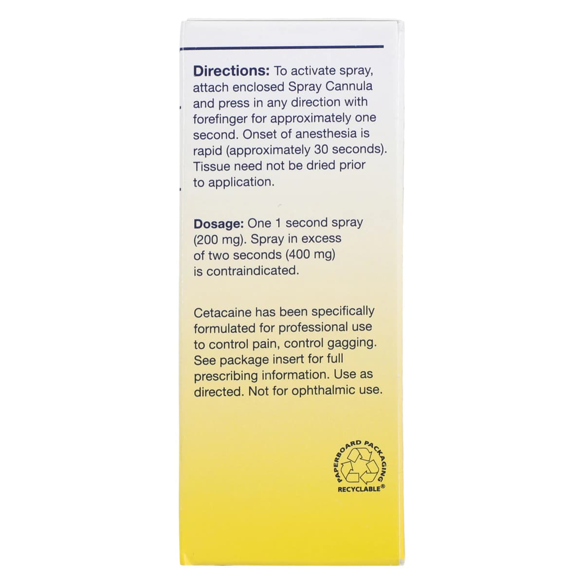 Cetacaine Topical Anesthetic Spray, 20g Bottle with Cannula, Benzocaine 14% / Butamben 2% / Tetracaine HCl 2%, 0220 thumbnail 7
