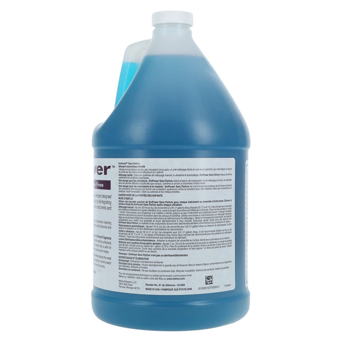 Metrex EmPower Multi-Enzymatic Detergent, Fragrance Free, 1 Gallon Bottle, 10-4400 thumbnail 4