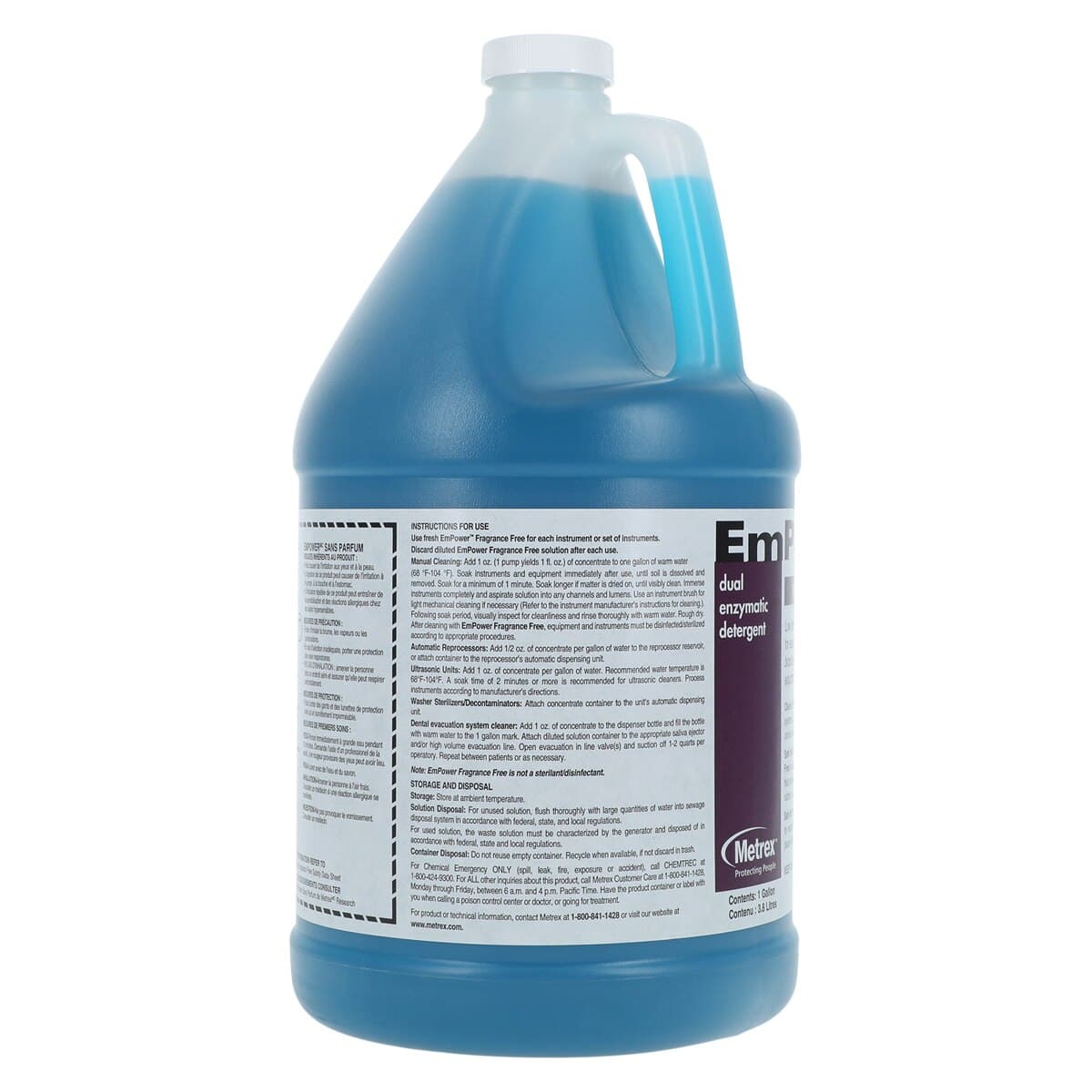 Metrex EmPower Multi-Enzymatic Detergent, Fragrance Free, 1 Gallon Bottle, 10-4400 thumbnail 5