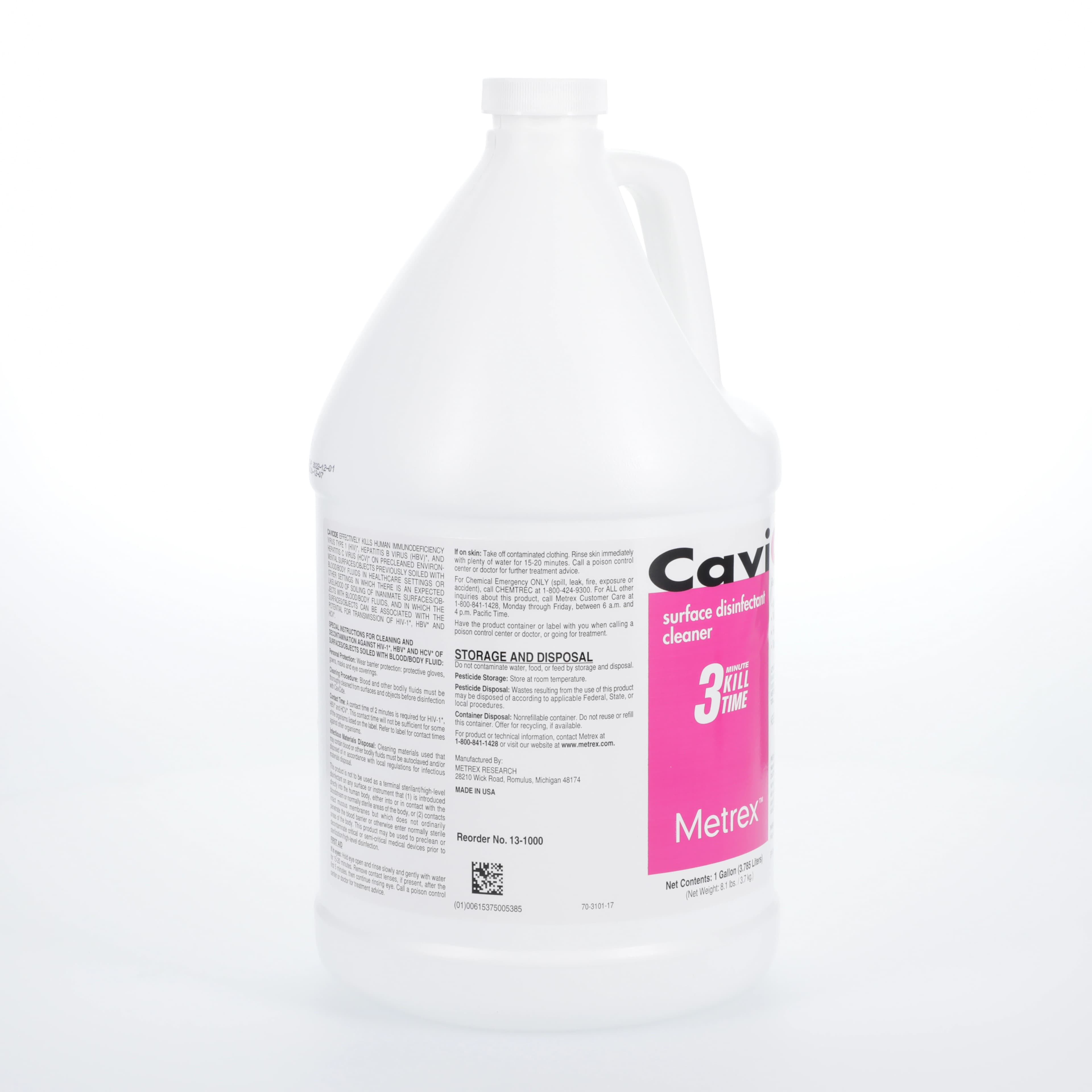 Metrex CaviCide Surface Disinfectant, Ready-to-Use, 1 Gallon Bottle thumbnail 4