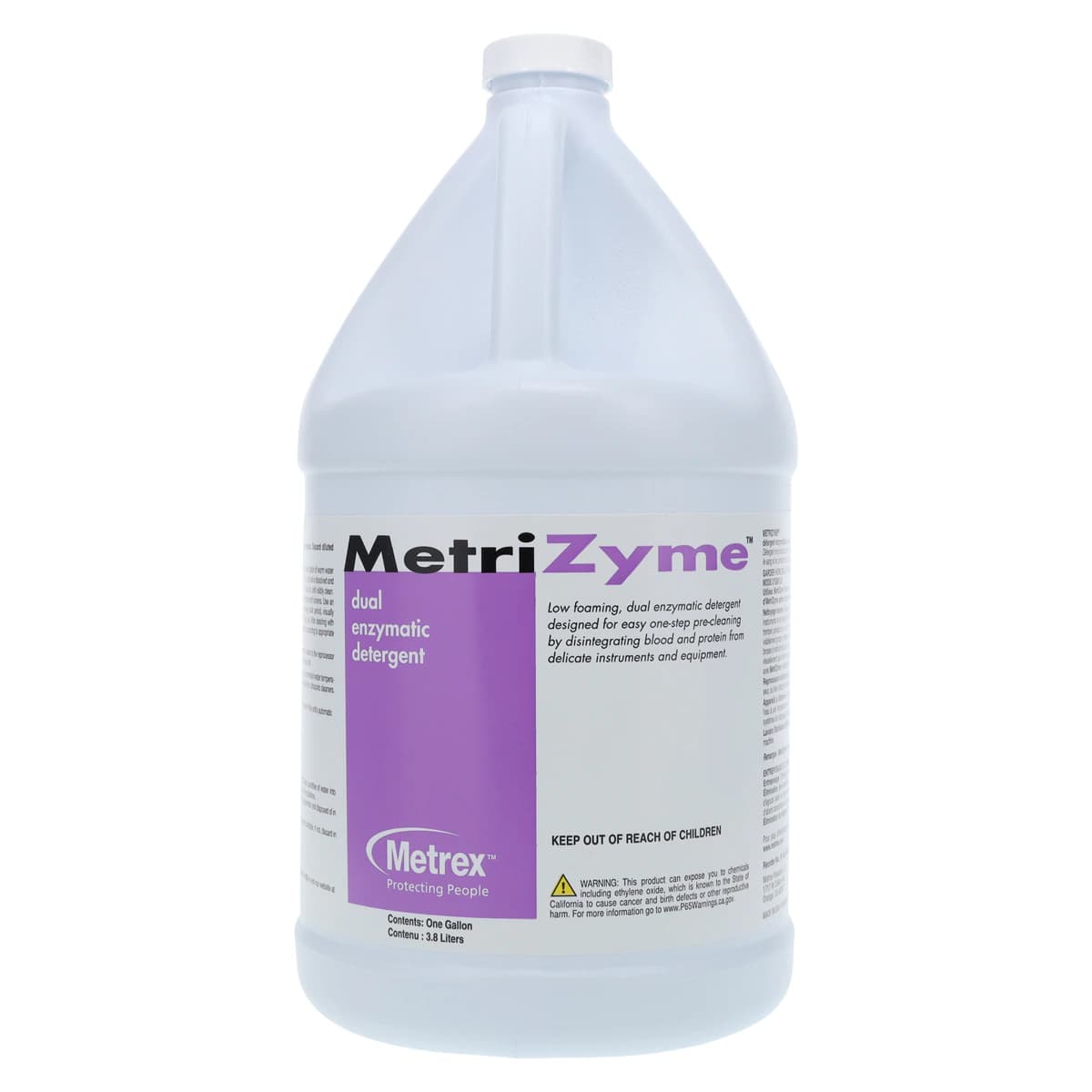 Metrex MetriZyme Dual Enzymatic Detergent, Neutral pH, Mint Scent, 1 Gallon Bottle, 10-4000 - METREX METRIZYME DUAL ENZYMATIC DETERGENT 10-4000 - Image 1