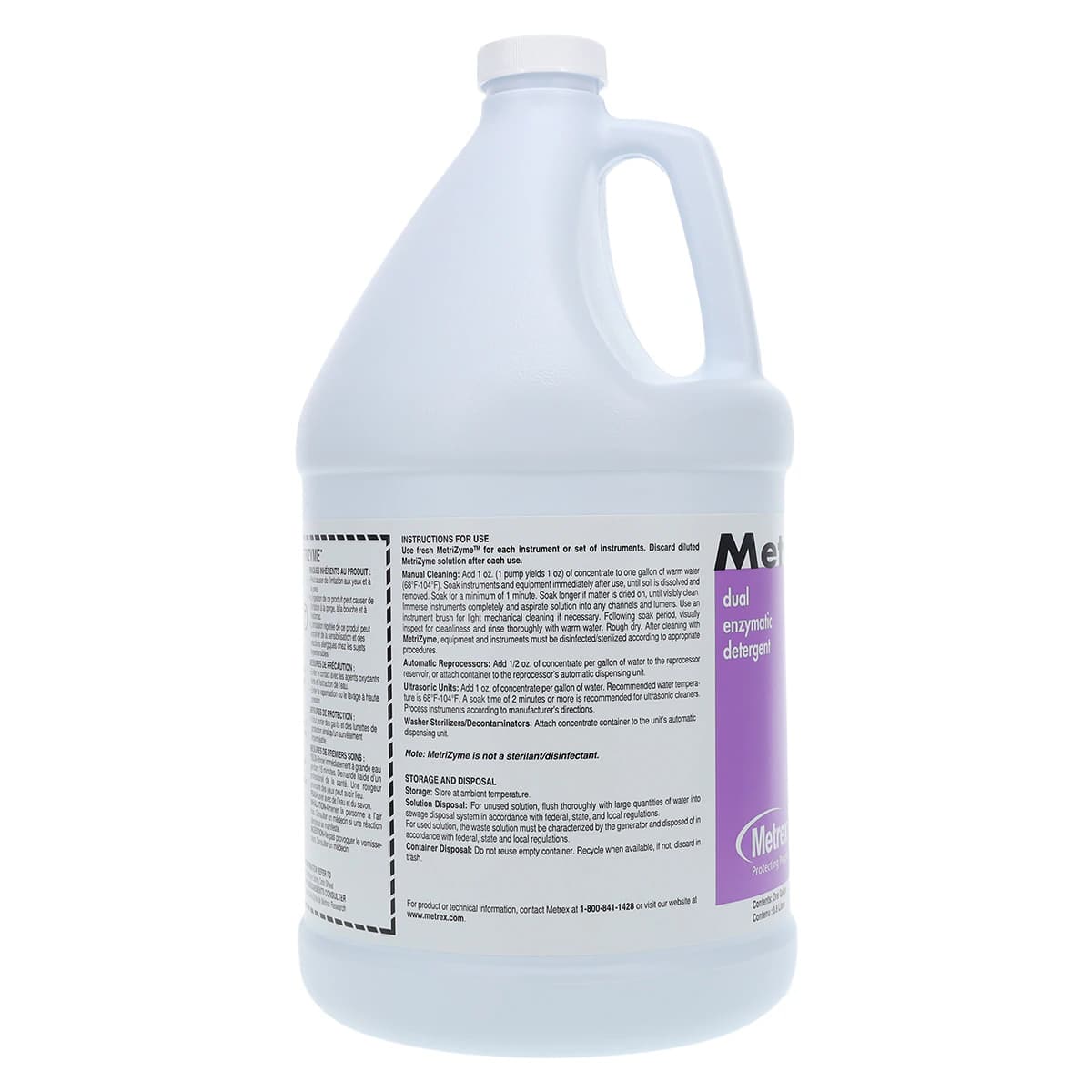 Metrex MetriZyme Dual Enzymatic Detergent, Neutral pH, Mint Scent, 1 Gallon Bottle, 10-4000 thumbnail 4