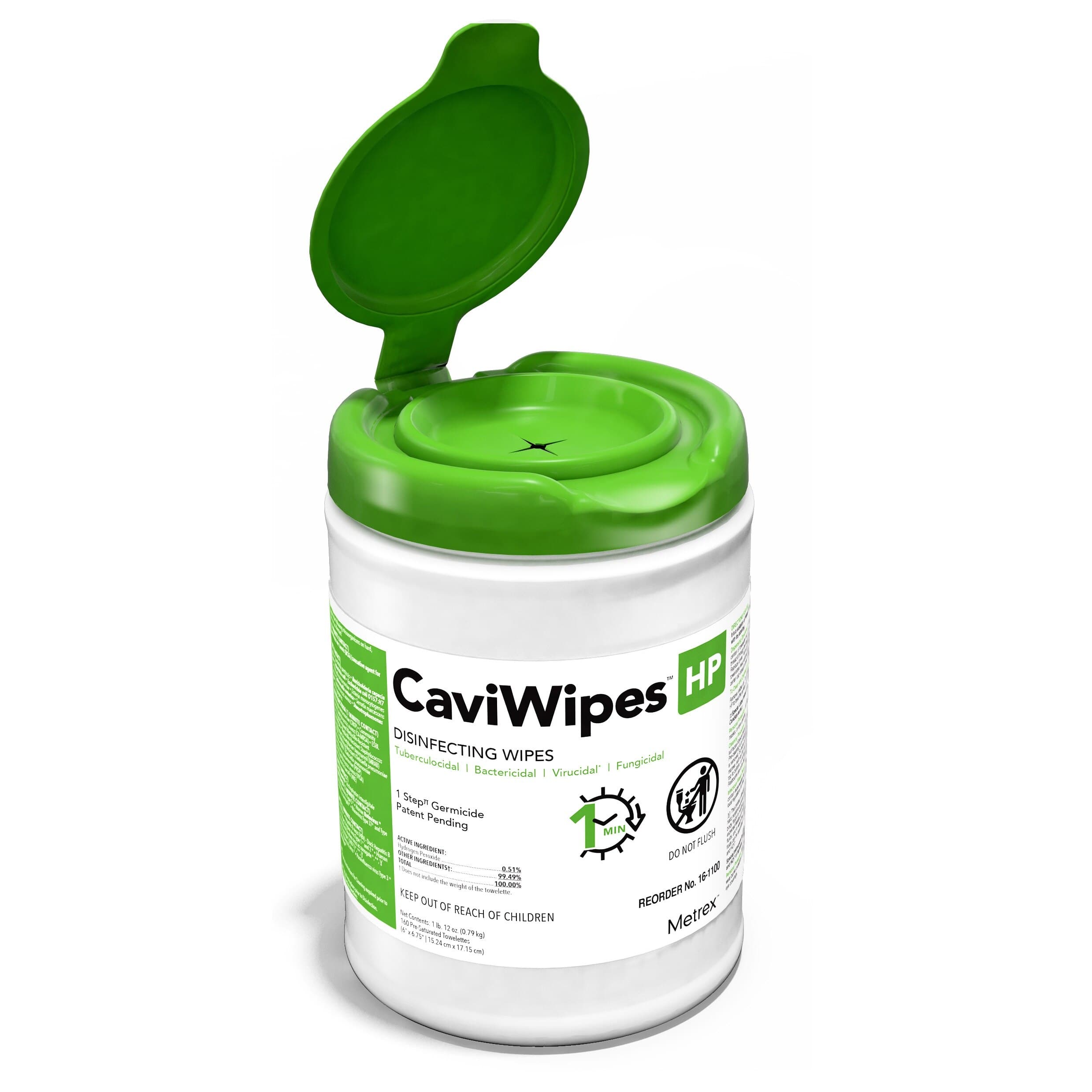 CaviWipes HP Disinfectant Towelettes, 6" x 6.75", 160/Canister, 16-1100 thumbnail 2