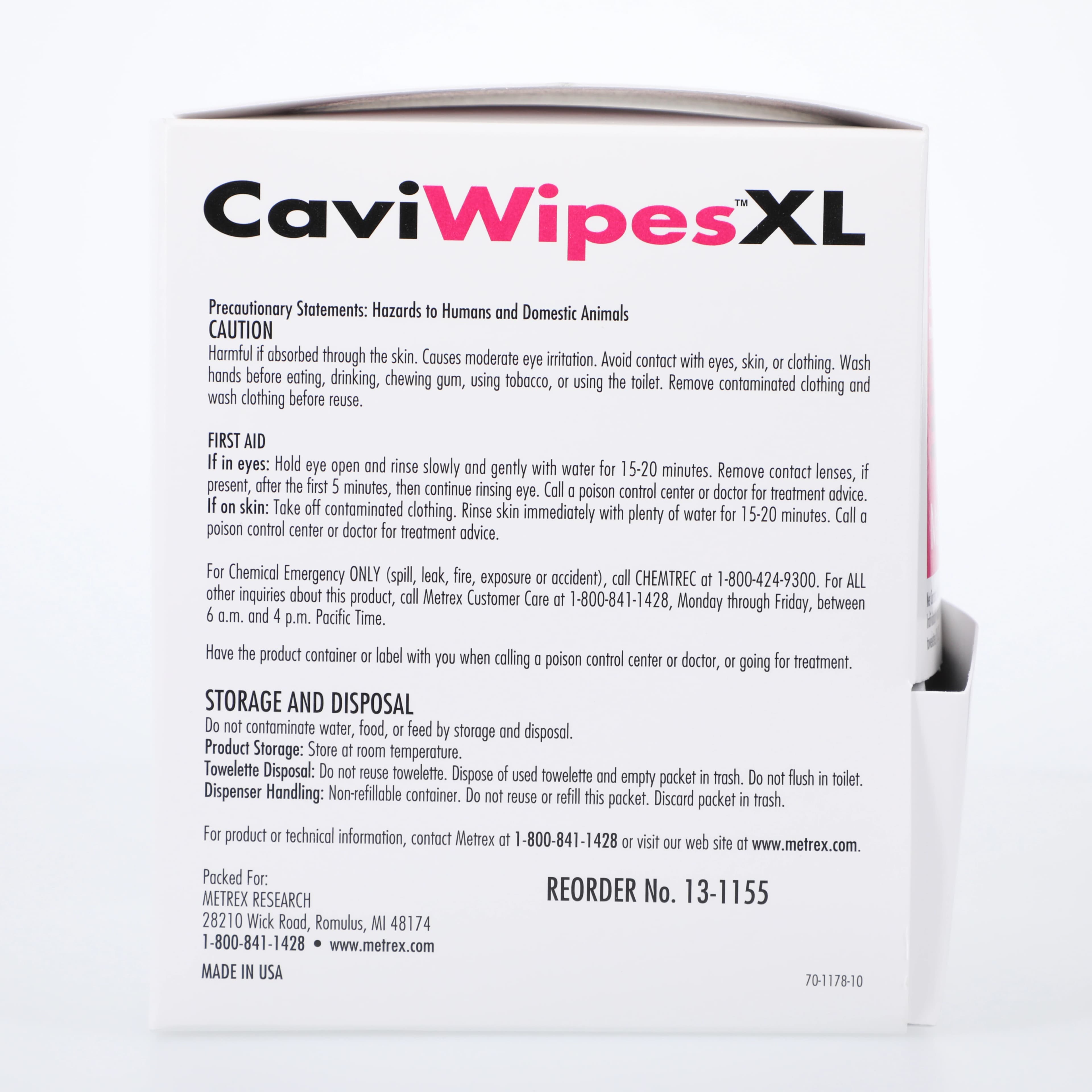 CaviWipes XL Disinfecting Towelettes, 9" x 12", Individually Wrapped, 50/Box thumbnail 5