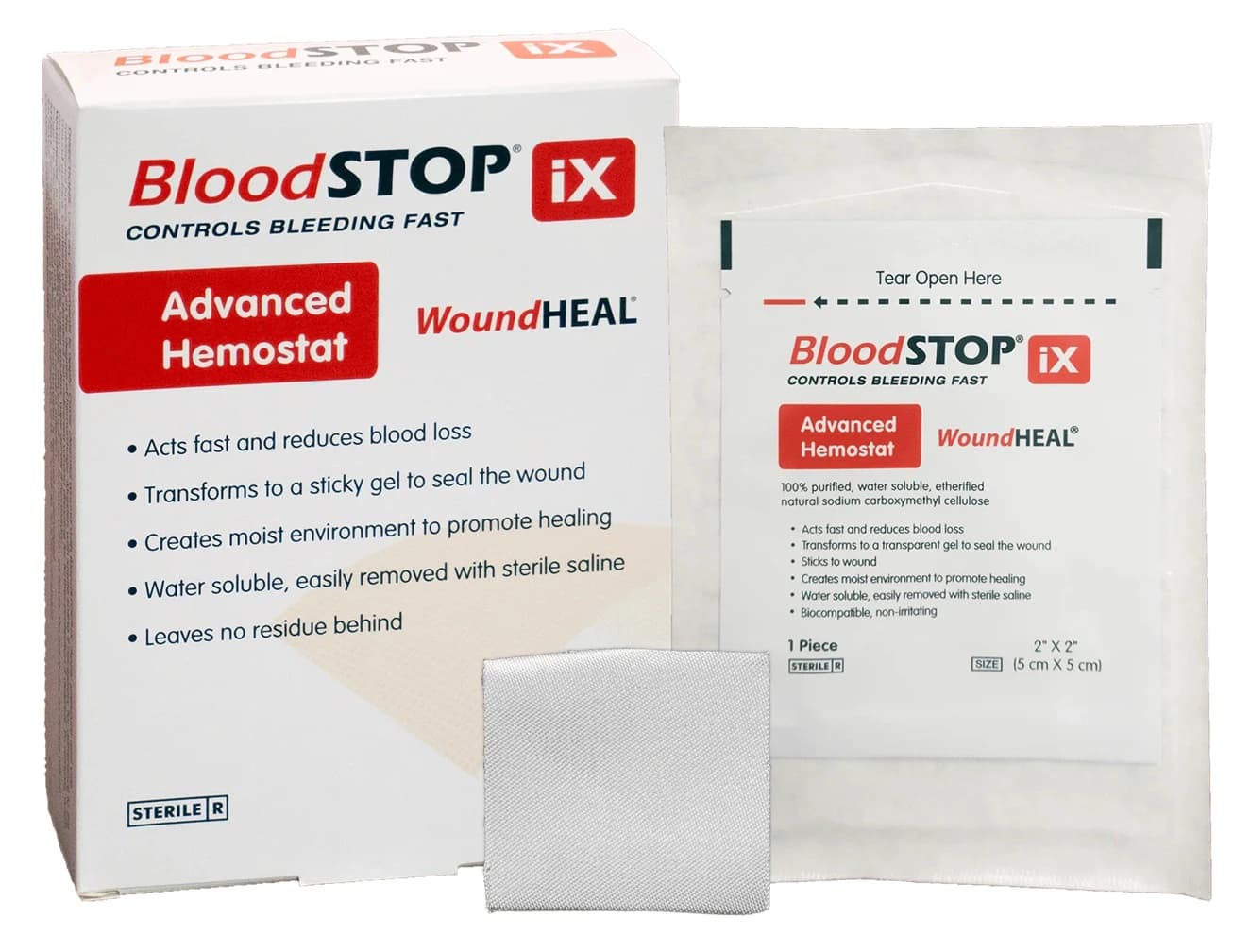 BloodSTOP iX Hemostat Dressing, Sodium Carboxymethyl Cellulose - BloodSTOP iX Hemostat Dressing - Image 1