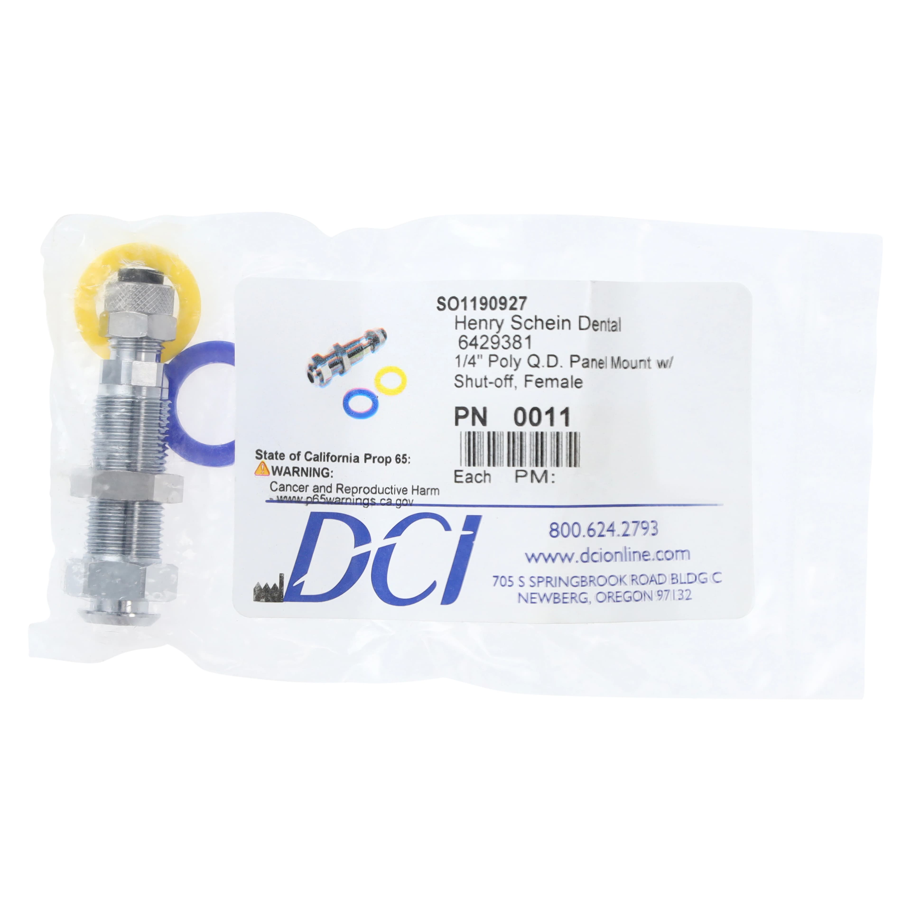 DCI International Quick Disconnect 1/4" Female Panel Mount with Shut-Off, Poly, 0011 thumbnail 5