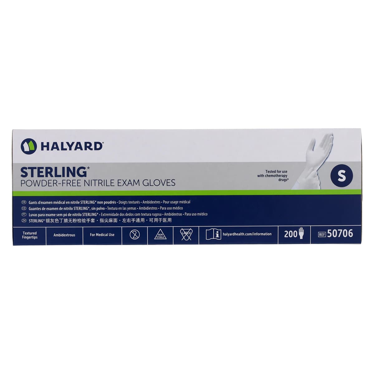 STERLING Nitrile Exam Gloves, Powder-Free, Non-Sterile, Small, White, 200/Box thumbnail 8
