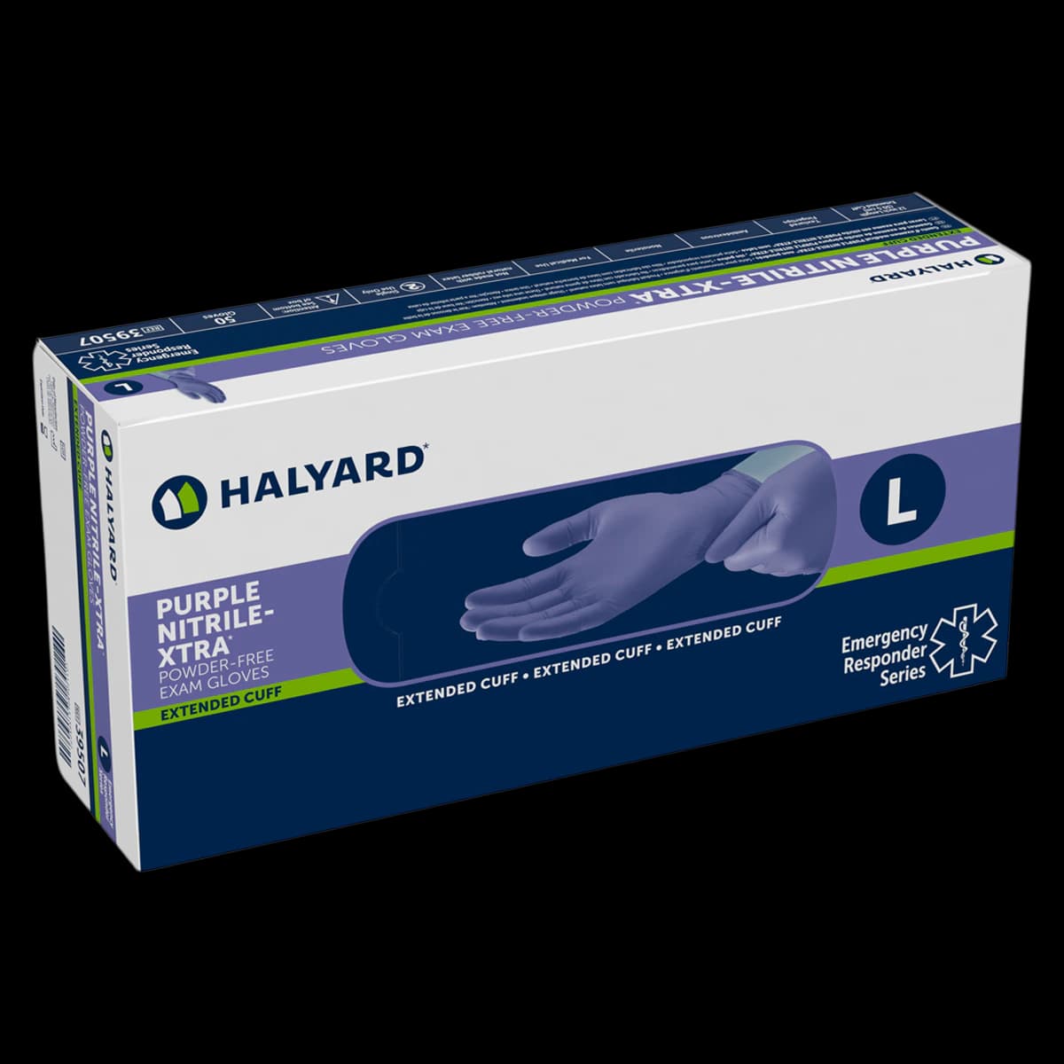 Halyard Purple Nitrile-Xtra Exam Gloves, X-Large, Purple, Non-Sterile, 50/Box - Purple Nitrile-Xtra Exam Glove - Image 1