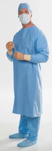 Halyard Aero Disposable Surgical Gown, AAMI Level 3, 3X-Large, Blue, Breathable, Full Back, Hook & Loop Neck, Knit Cuff, Long Raglan Sleeves, Each thumbnail 3