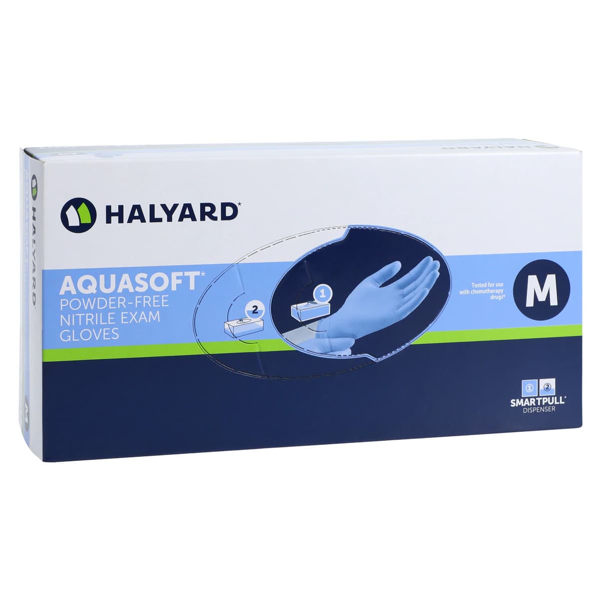 AQUASOFT Nitrile Exam Gloves, Powder Free, Non-Sterile, Medium, Blue, 300/Box thumbnail 3