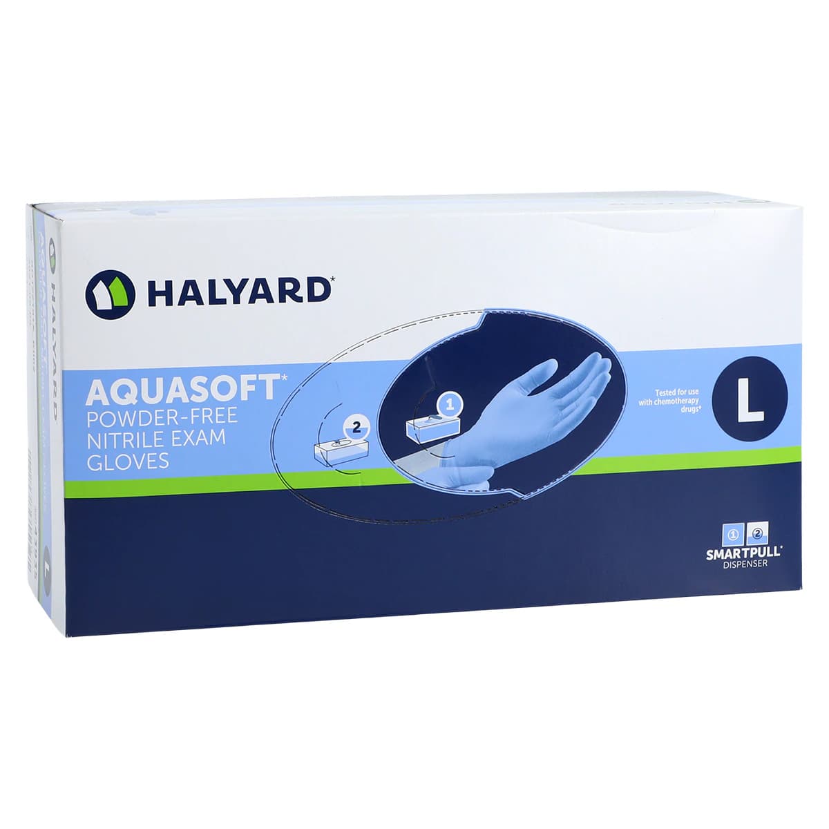 AQUASOFT* Nitrile Exam Gloves, Powder Free, Non-Sterile, Large, Blue, 300/Box thumbnail 3