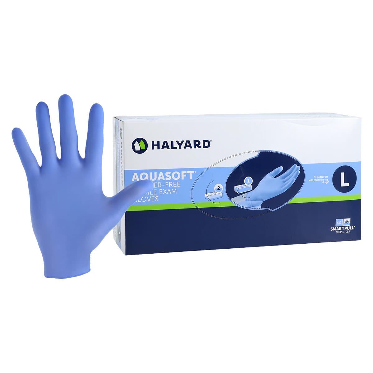 AQUASOFT* Nitrile Exam Gloves, Powder Free, Non-Sterile, Large, Blue, 300/Box - AQUASOFT* Nitrile Exam Gloves Large Blue Box of 300 - Image 1