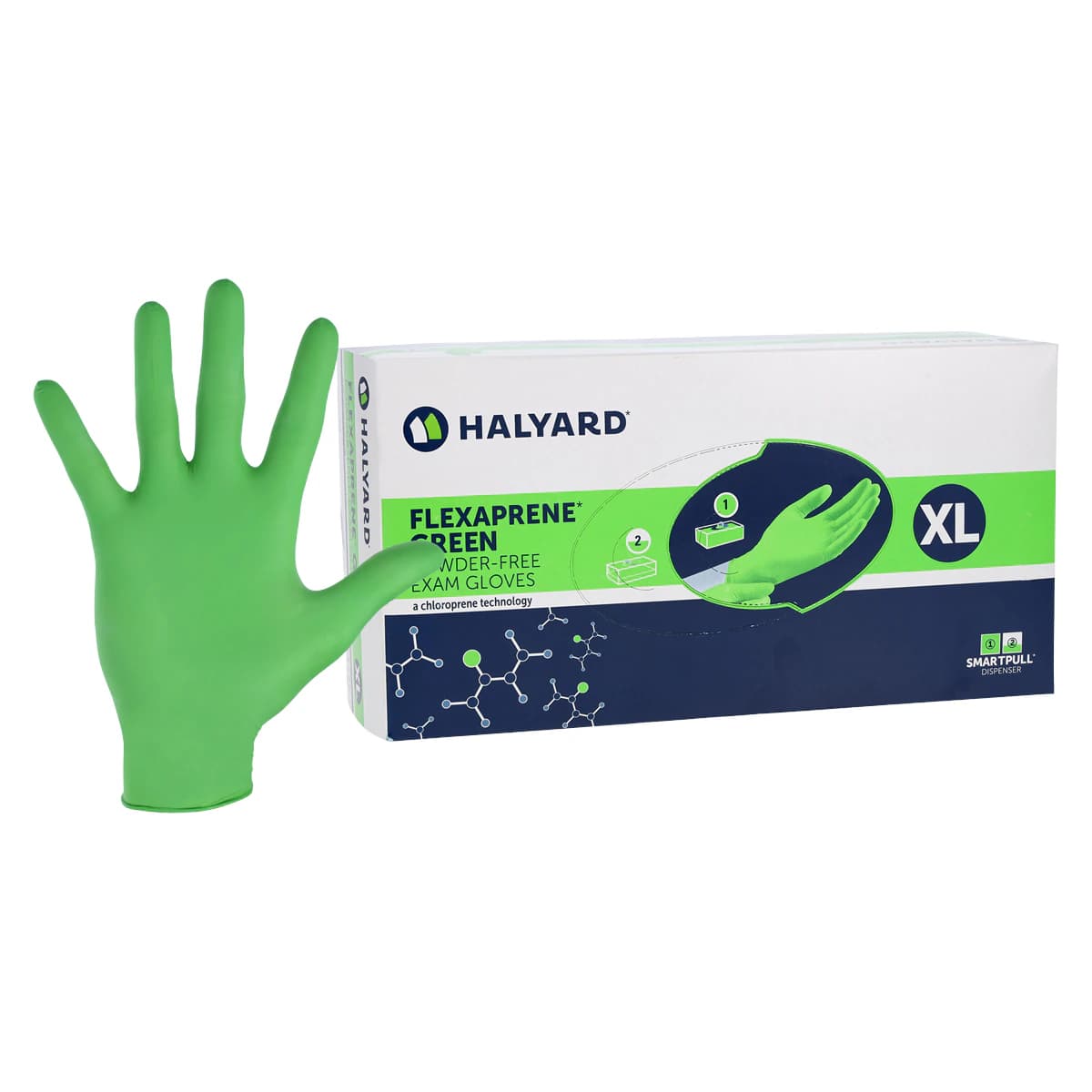 Flexaprene Green Chloroprene Exam Gloves, X-Large, Green, Non-Sterile thumbnail 2