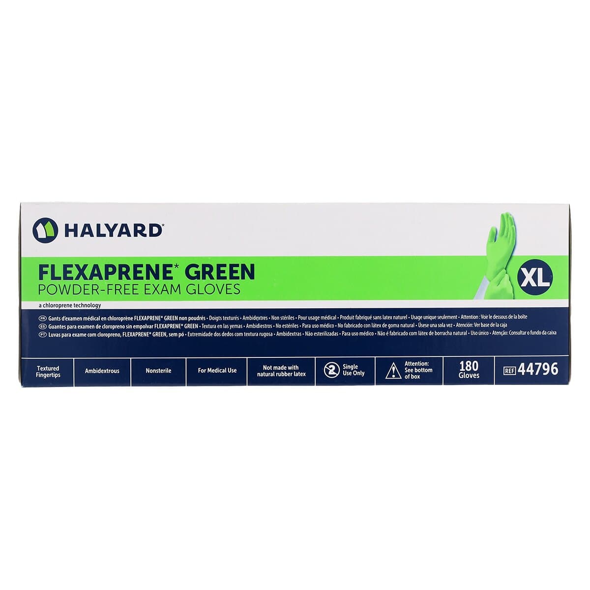 Flexaprene Green Chloroprene Exam Gloves, X-Large, Green, Non-Sterile thumbnail 5