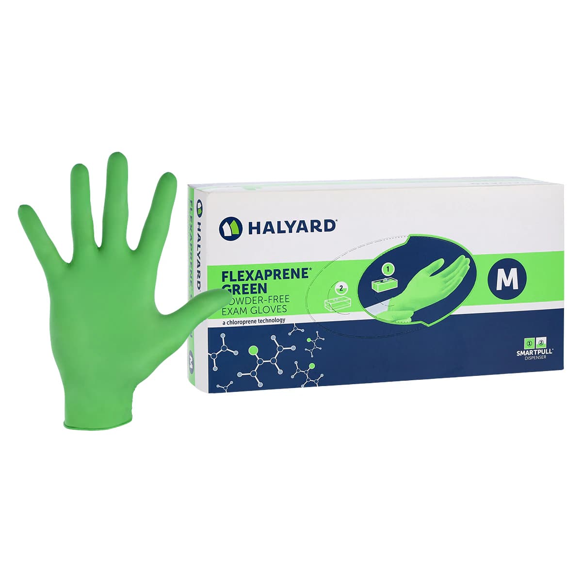 FLEXAPRENE GREEN Chloroprene Exam Gloves, Powder Free, Non-Sterile, Medium, Green, 200/Box thumbnail 2