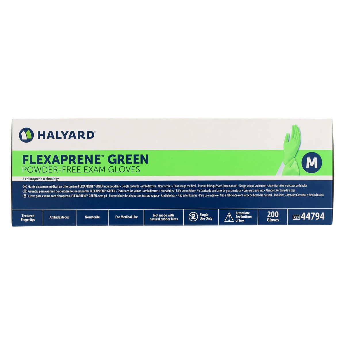FLEXAPRENE GREEN Chloroprene Exam Gloves, Powder Free, Non-Sterile, Medium, Green, 200/Box thumbnail 5