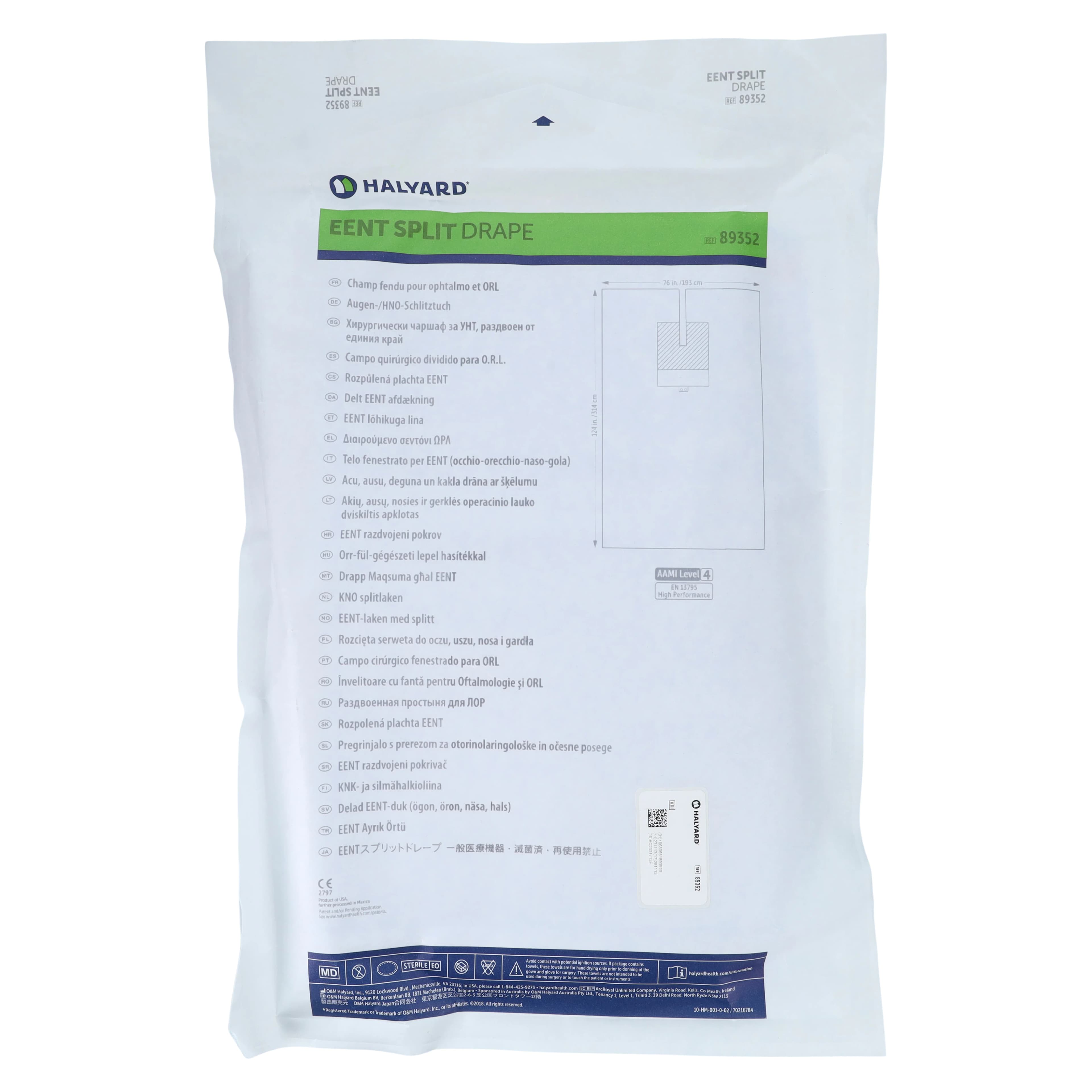 Halyard EENT Surgical Drape, Fenestrated, Sterile, 75" x 124" - EENT Drape Surgical 75x124 - Image 1