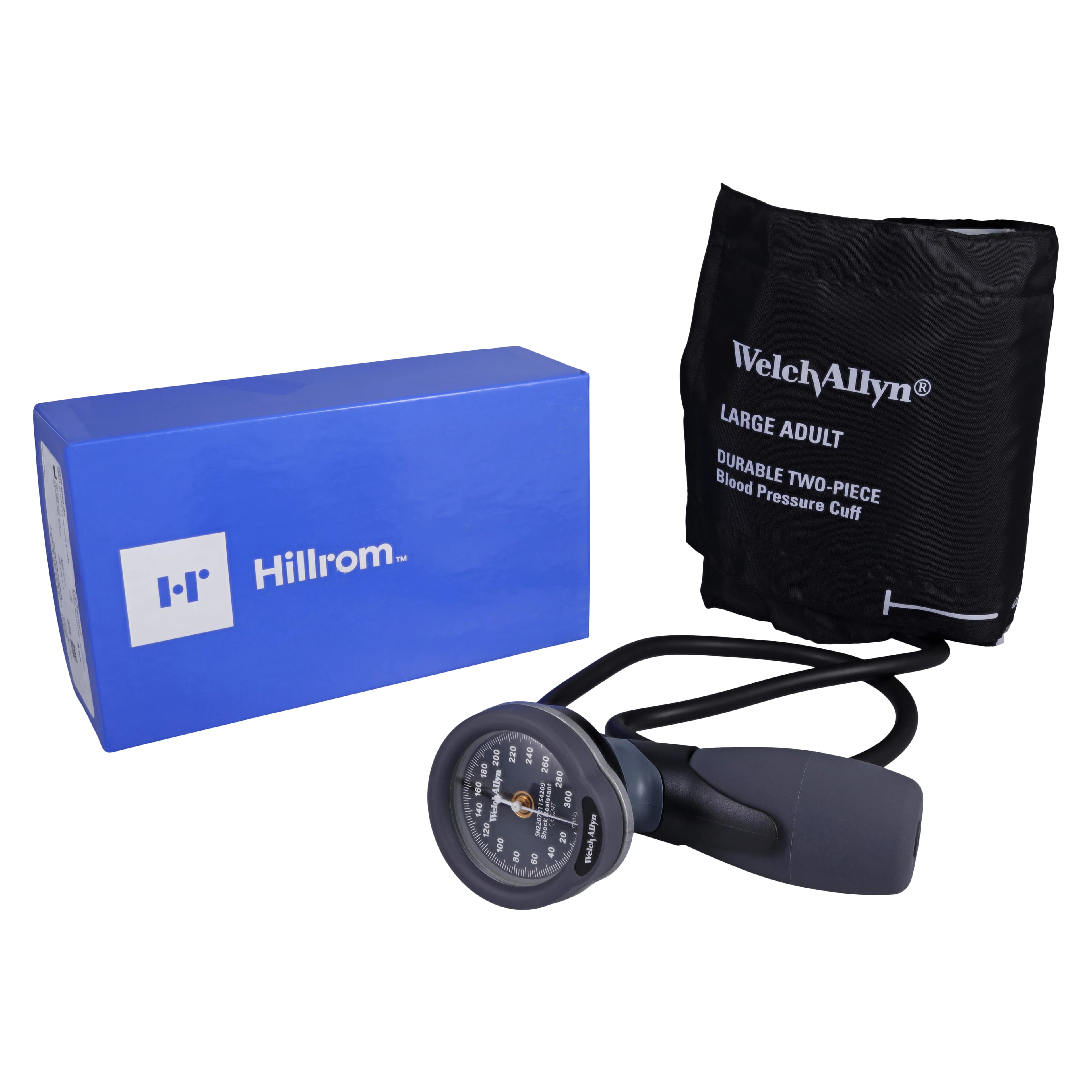 Welch Allyn DuraShock Gold Series Aneroid Sphygmomanometer, Adult Cuff Size 12, Black/Gray, Latex-Free thumbnail 2