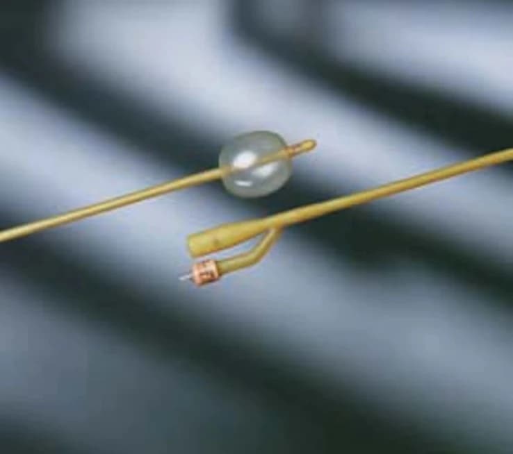 Bard Silastic 2-Way Foley Catheter, Silicone Coated, 16 Fr, 30 cc Balloon, Medium Round Tip - Cath Foley Silas Str 30cc - Image 1