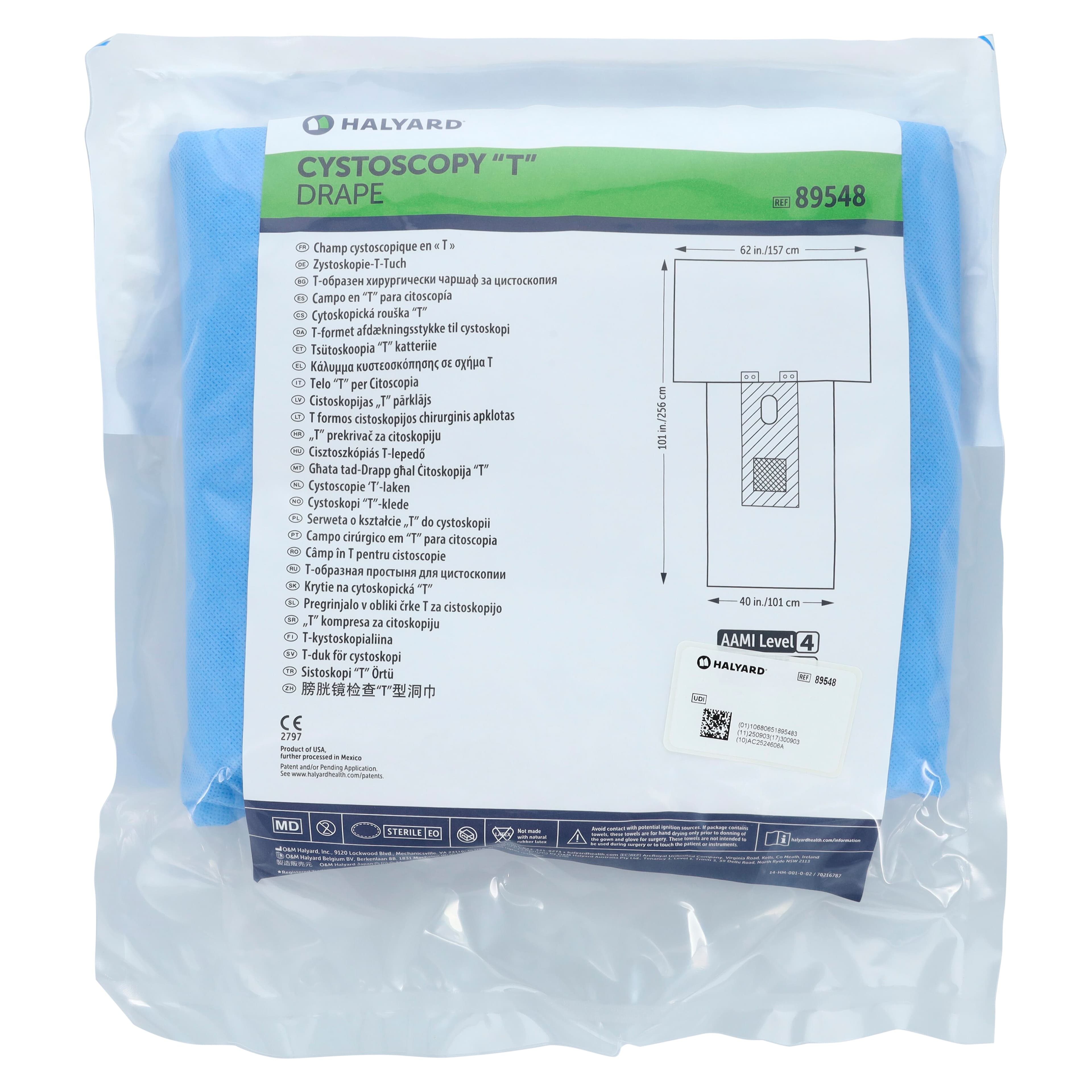 Halyard Cystoscopy T-Sheet Sterile Drape, 62" x 100", 3" x 6" Perineal Fenestration thumbnail 4