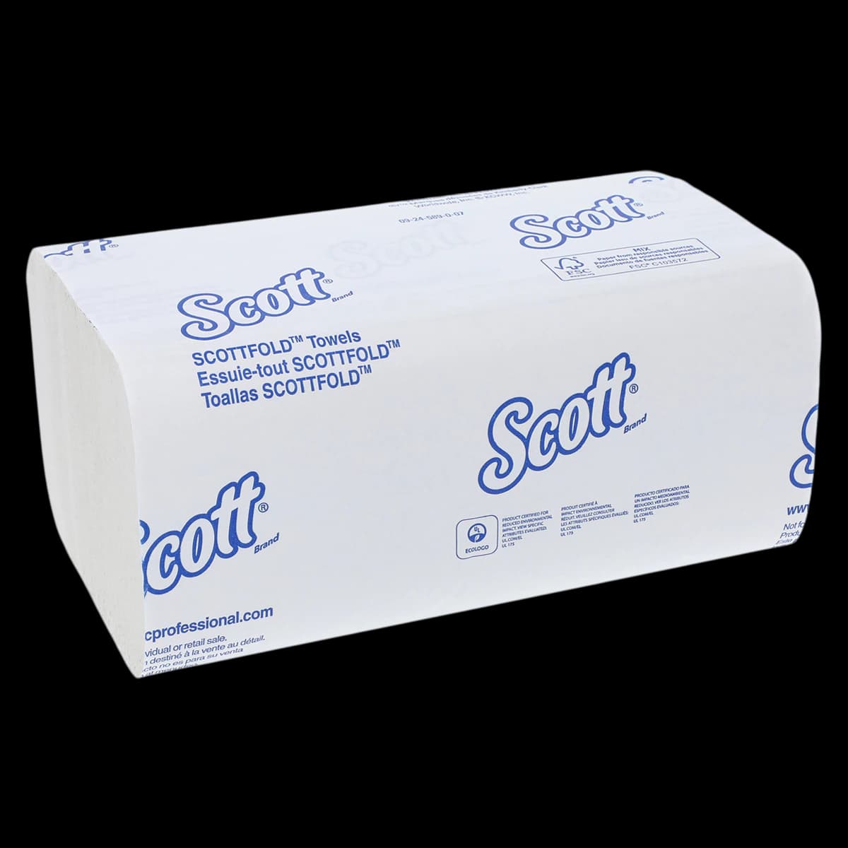 Scott Pro Scottfold M Multifold Paper Towels, White, 7.8" x 12.4", 175/Pack, 25 Packs/Case (01960) - Scott Pro Scottfold Towels - Image 1
