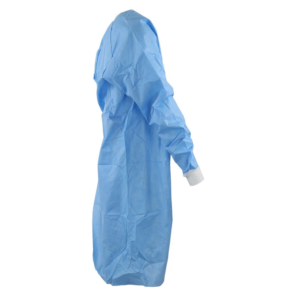 Halyard MicroCool Disposable Non-Reinforced Surgical Gown, AAMI Level 4, SFSMS, X-Large, Blue/Red Neckband, Sterile, Full Back, Hook & Loop Neck, Knit Cuff, Raglan Sleeves, with Towel, Each thumbnail 2